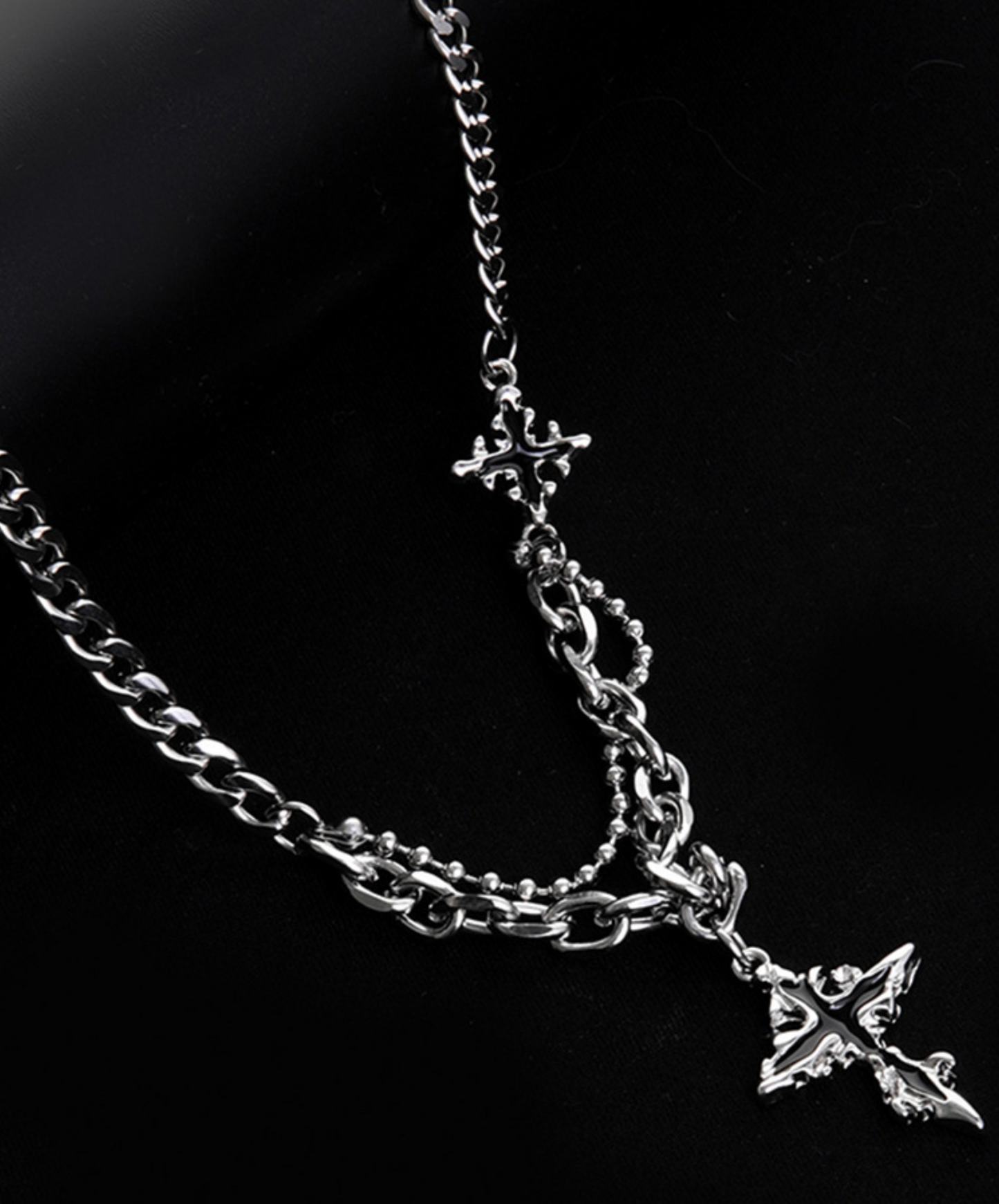cross star silver necklace EN2463