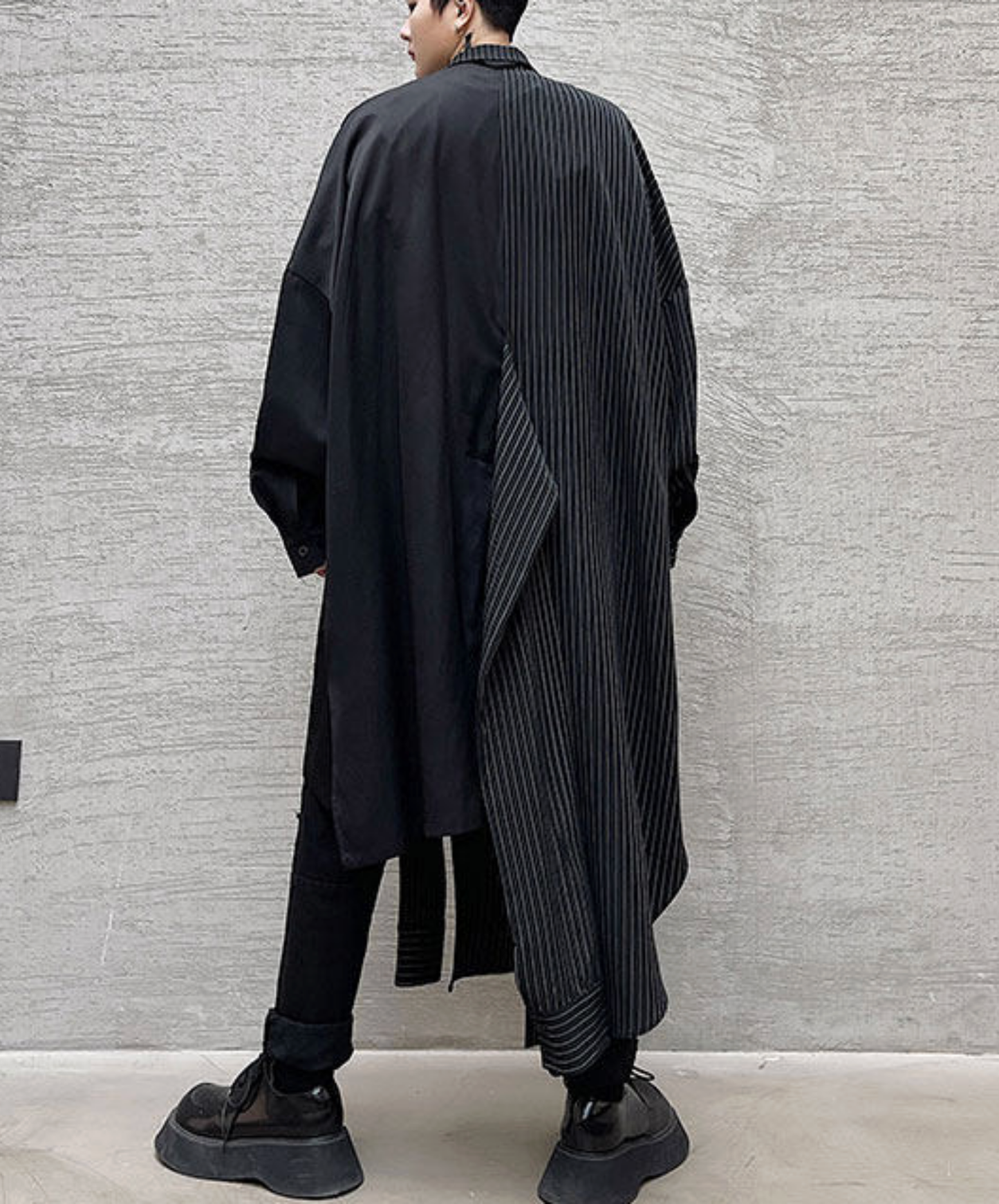 fake two-piece asymmetrical long shirt EN2762