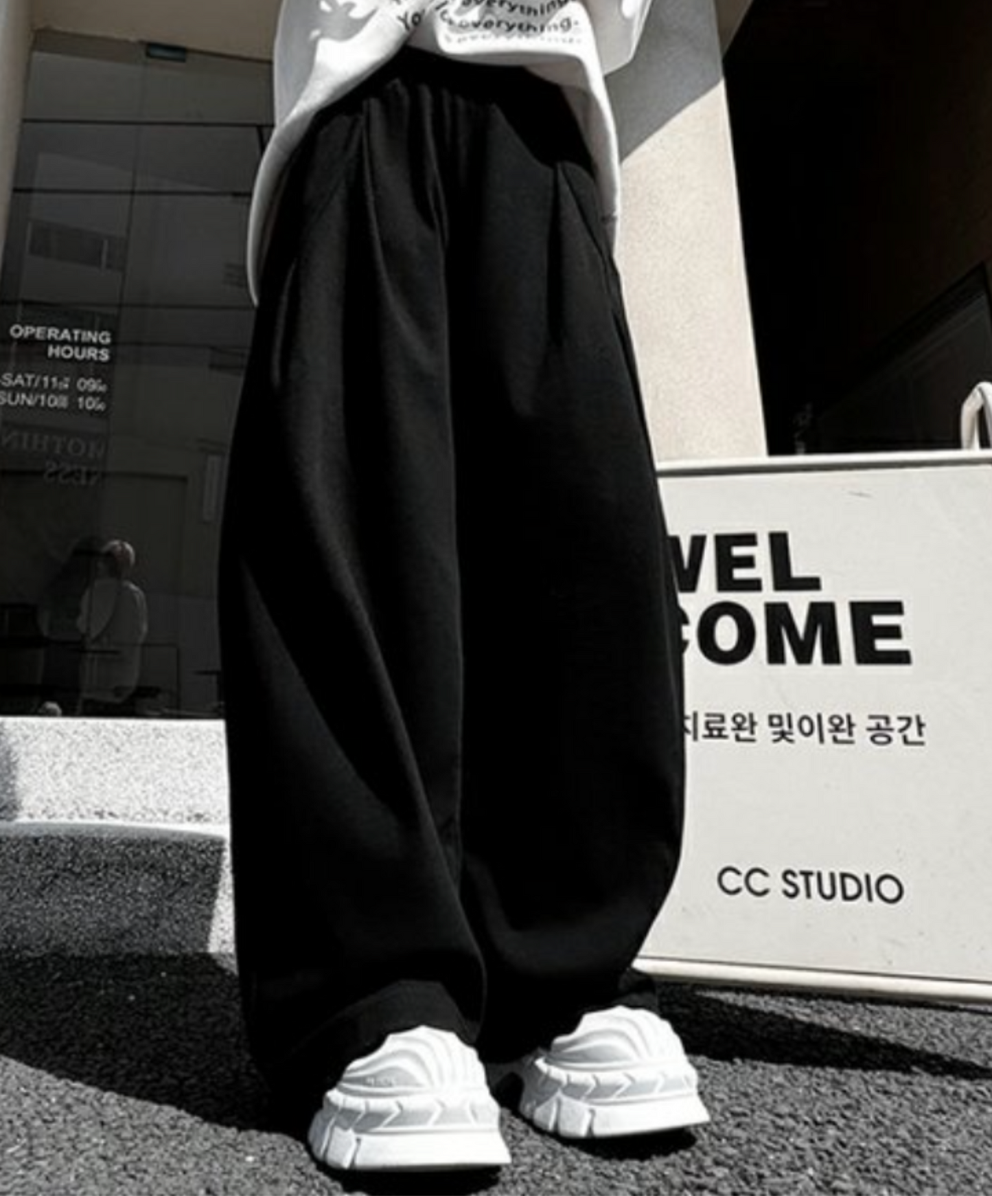 casual tuck wide pants EN2072