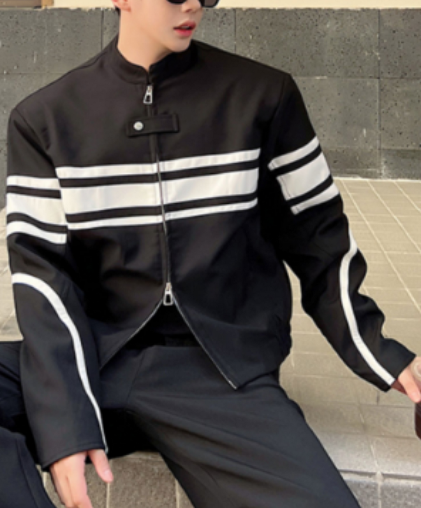 black & white contrast design jacket EN1281
