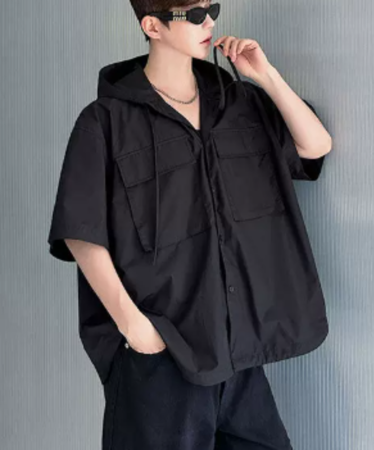 hooded oversized shirt EN2943