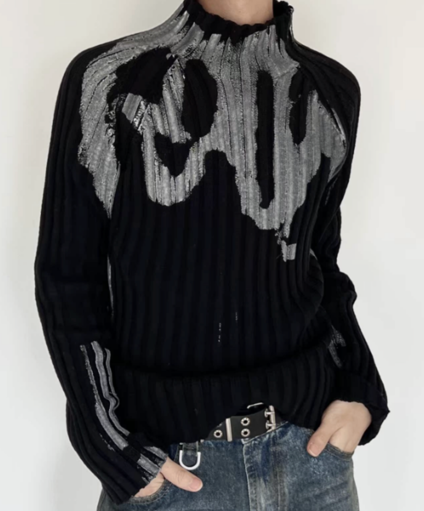 slim fit monotone gradation sweater EN2517