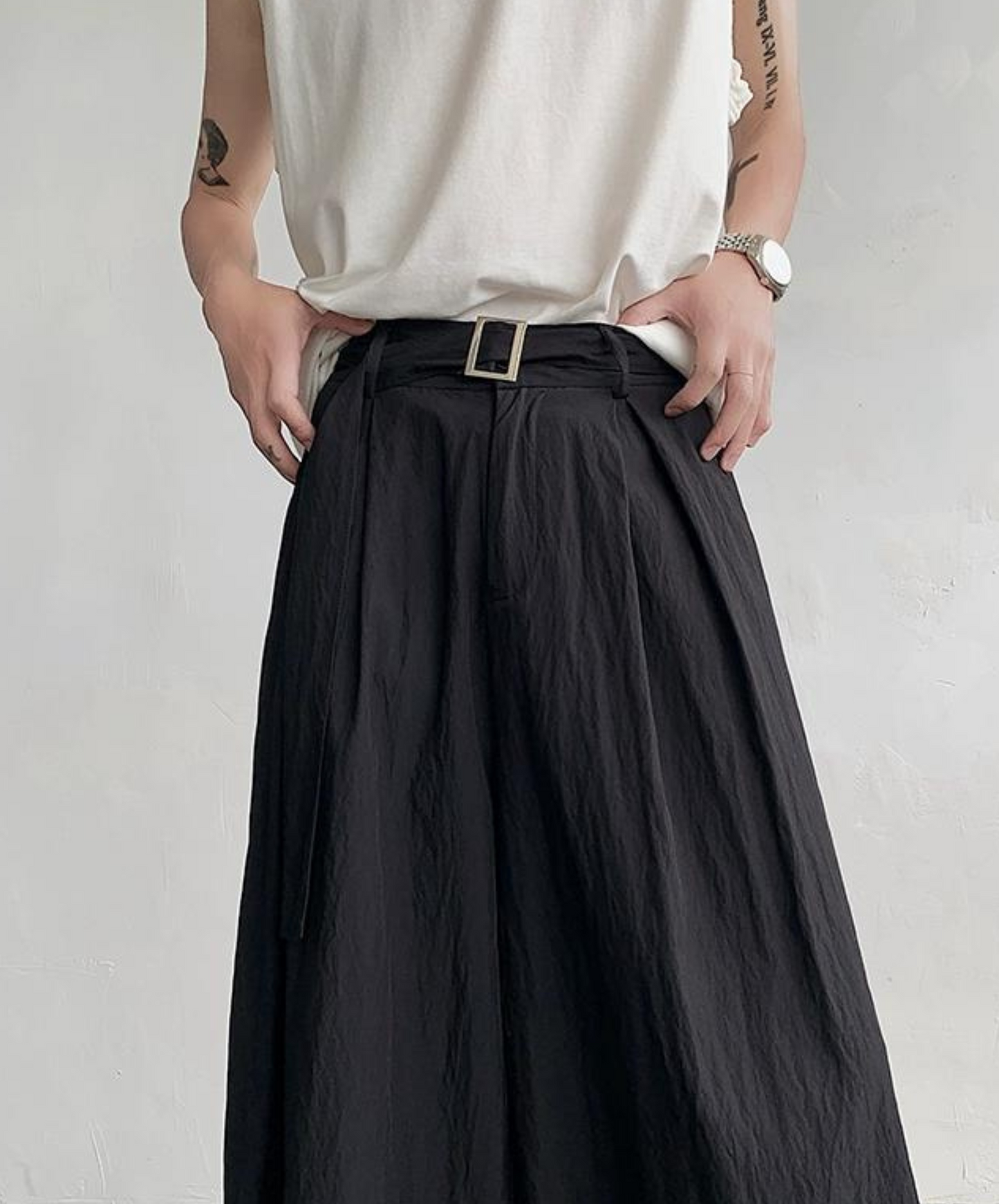 dark wide leg hakama pants EN1041