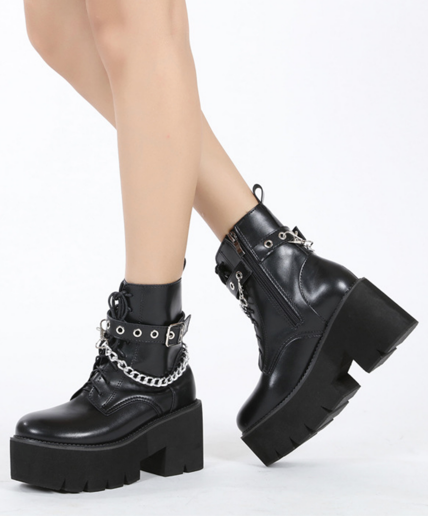 smooth belt and chain boots EN2802