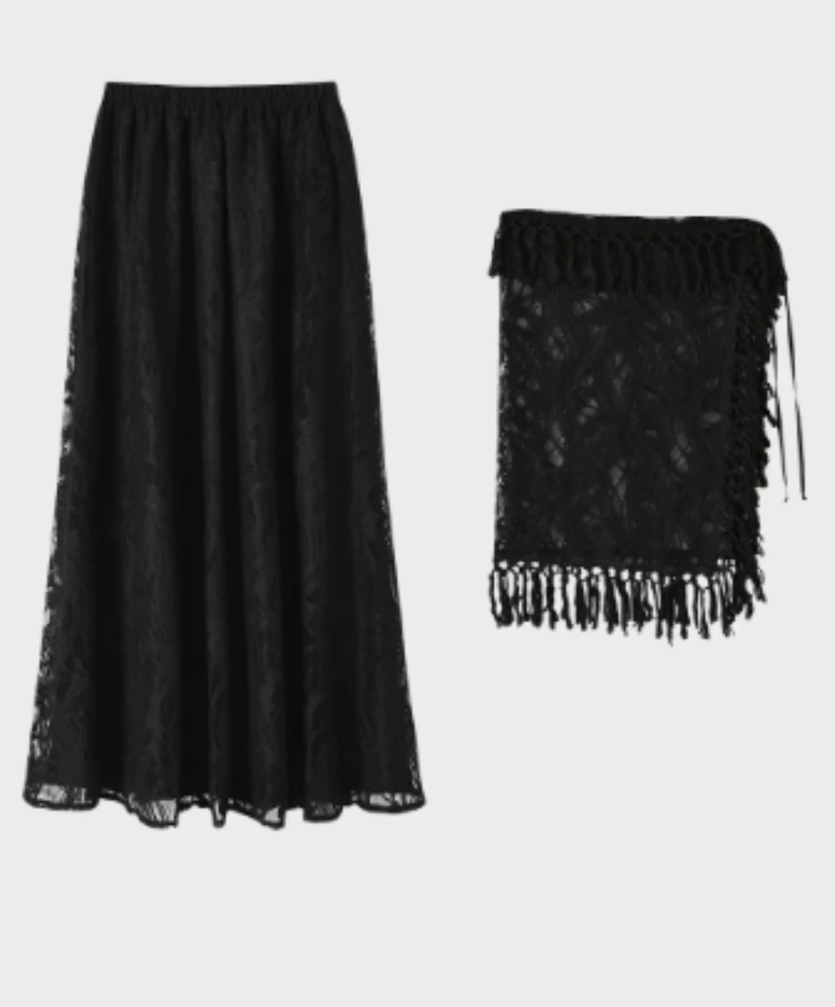 openwork pattern with fringe detailing skirt EN3219