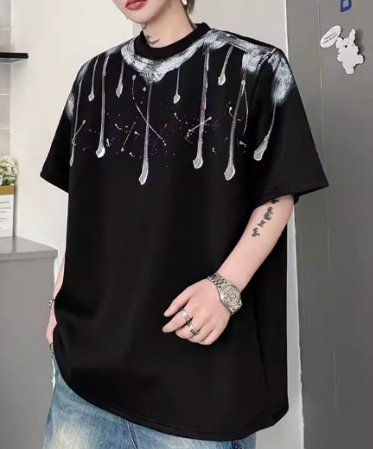 splatter print short-sleeved t-shirt EN2823