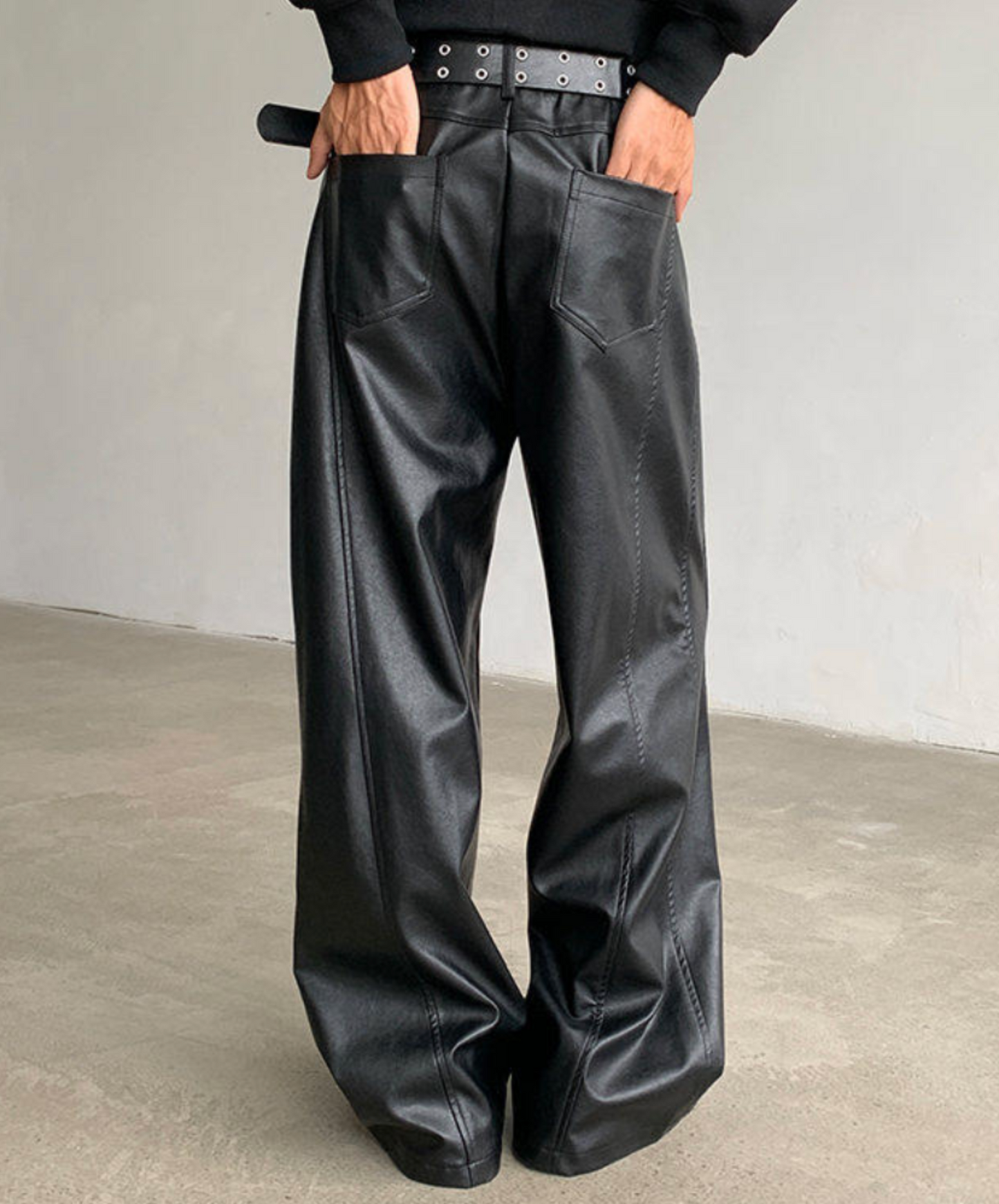 tailored pu leather pants EN2620