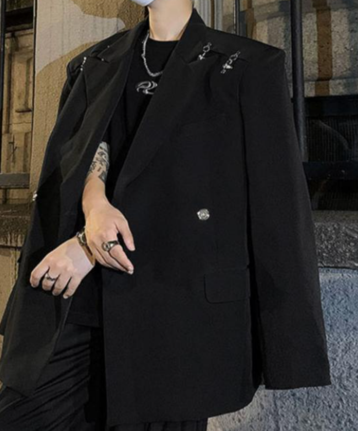 【style78】dark mode outfit set EN2534（jacket + shirt + pants set）