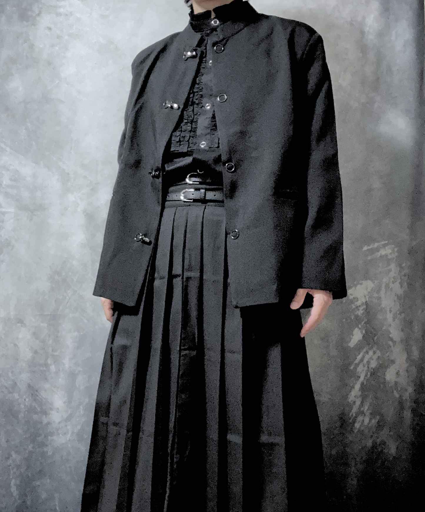 【style52】dark mode outfit set EN1849（jacket + shirt + skirt set）