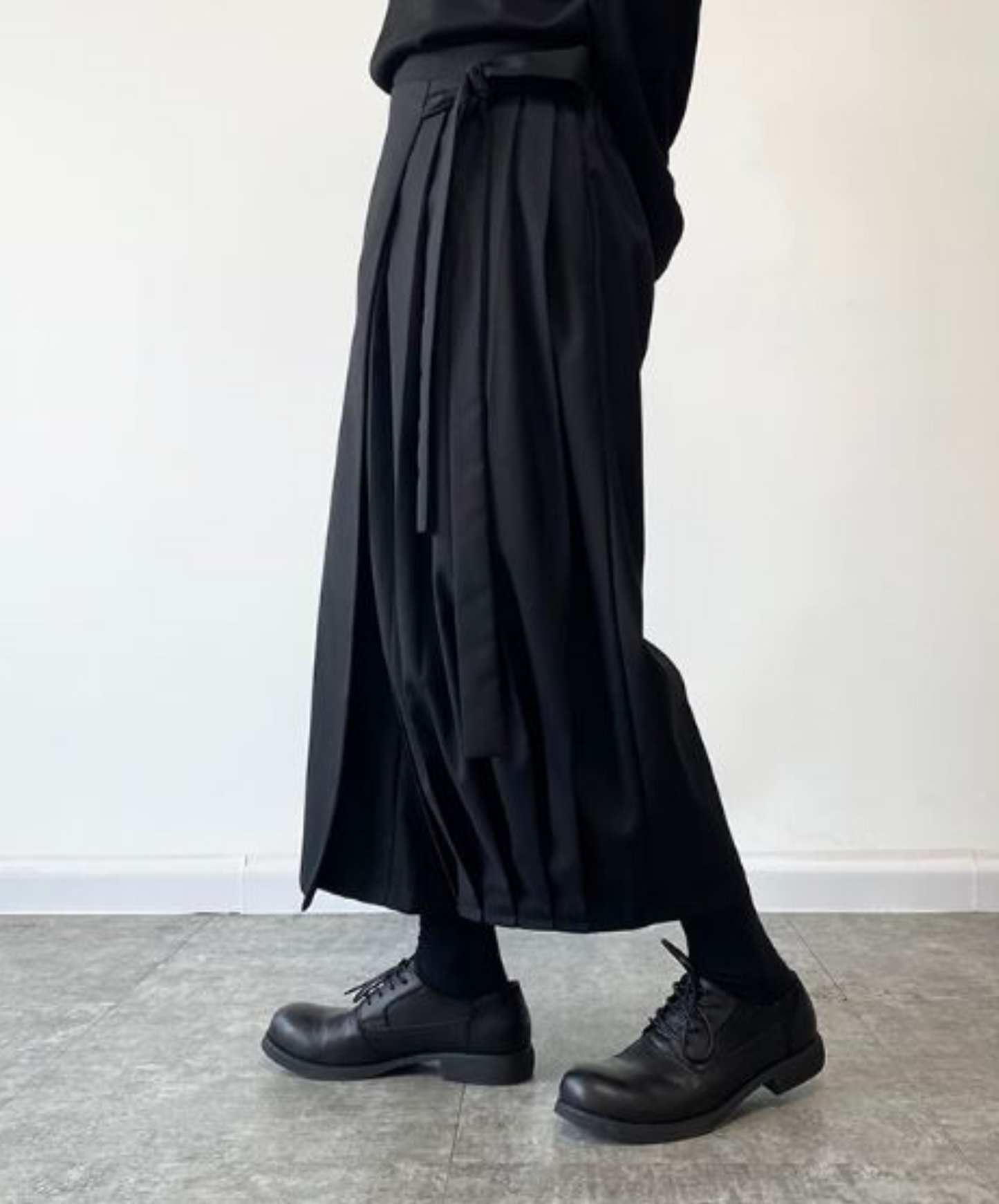 dark layered cropped straight leg pants EN916