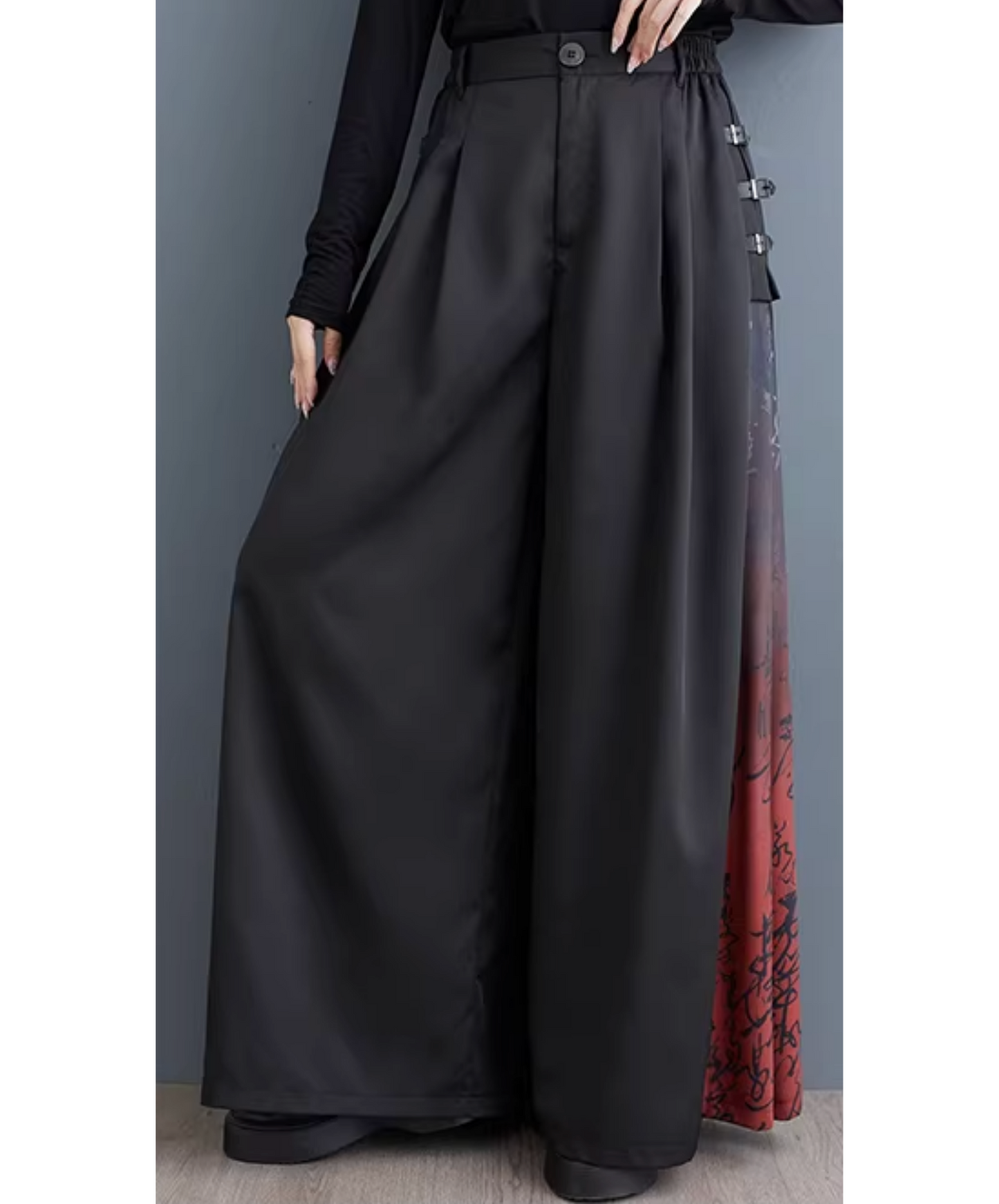 side-tucked high waist wide pants EN2795