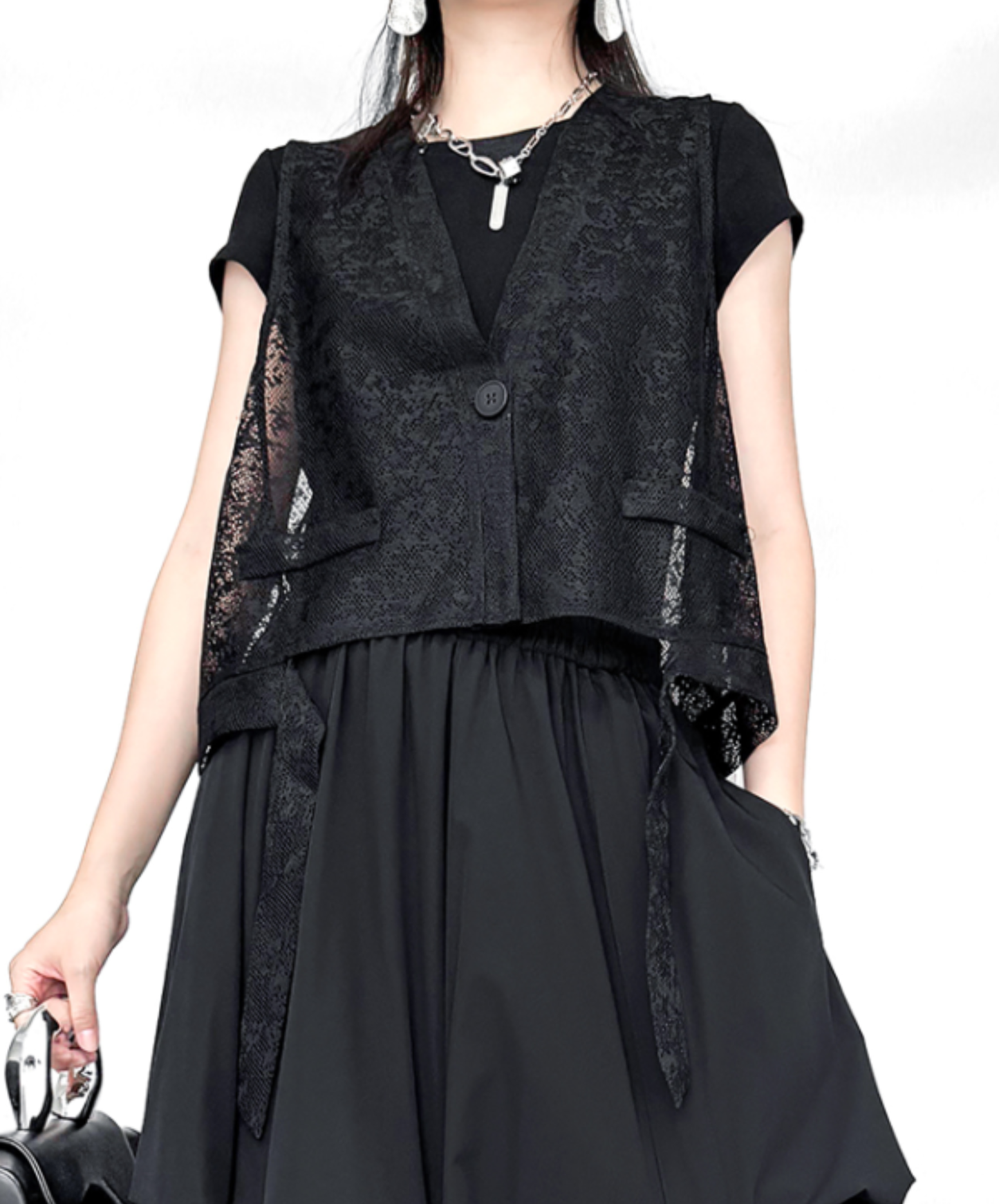 jacquard mesh vest EN2942
