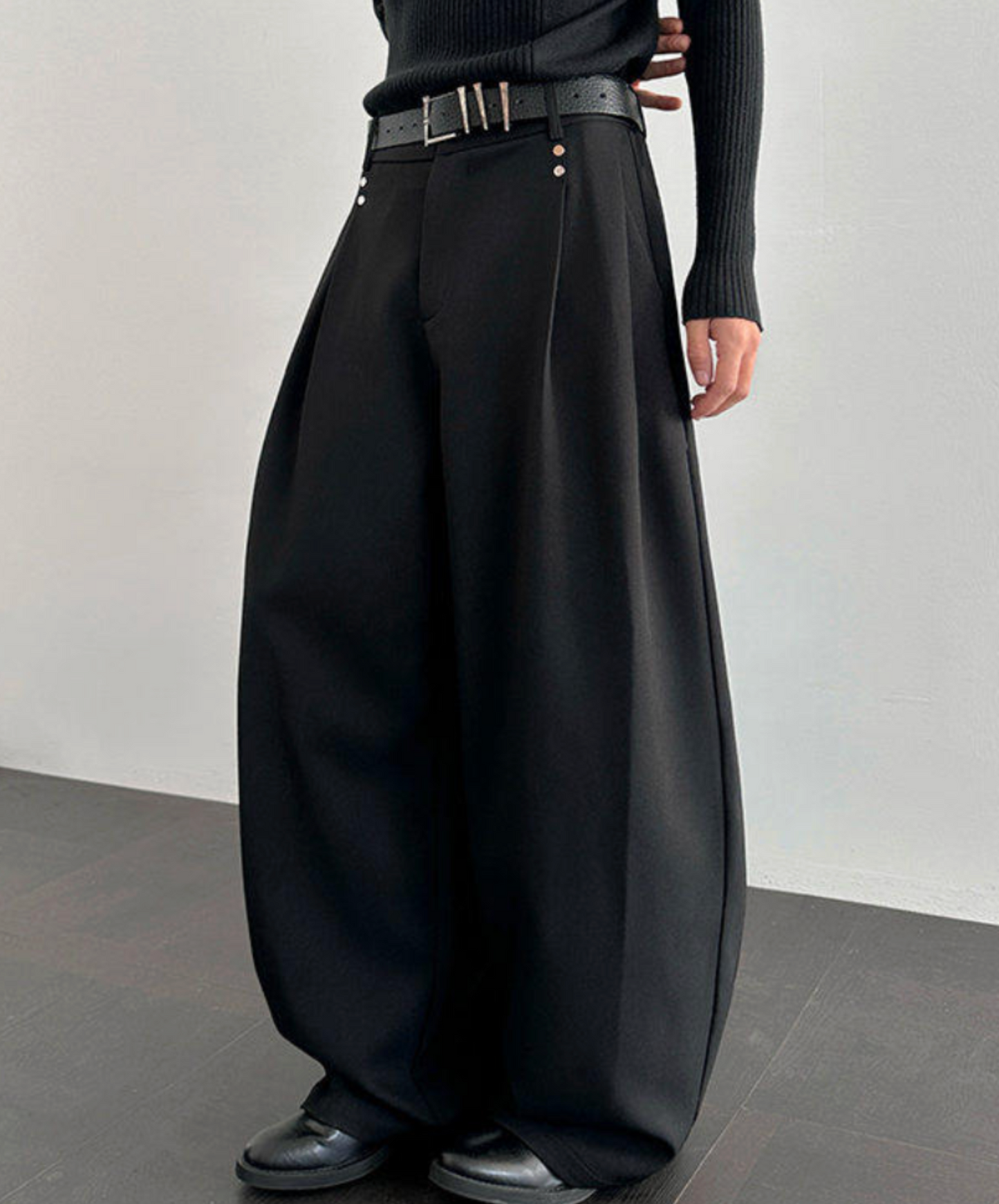 thick drape rivet wide pants EN2651