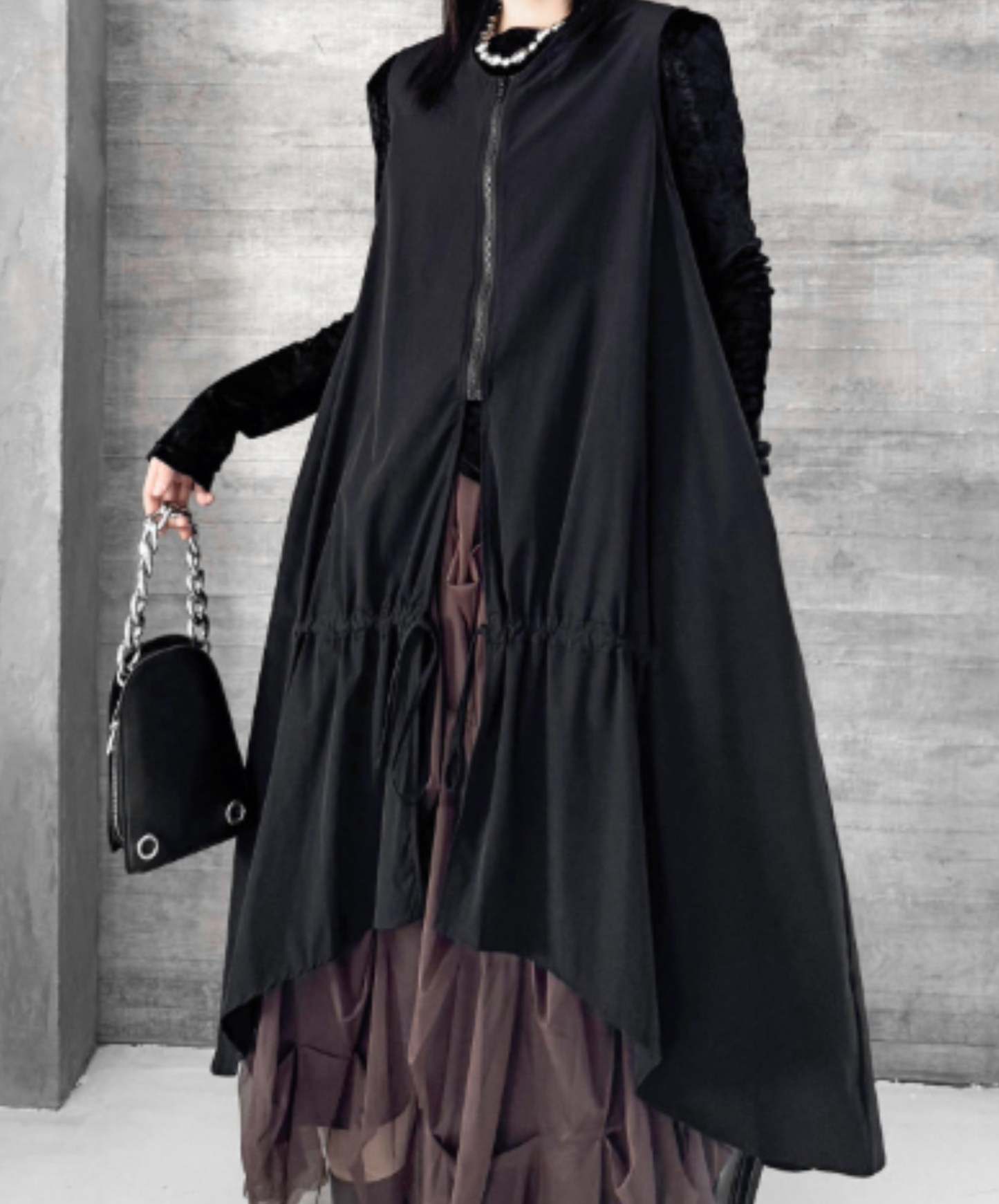 【style108】dark mode outfit set EN3137（gilet + shirt + pants set）