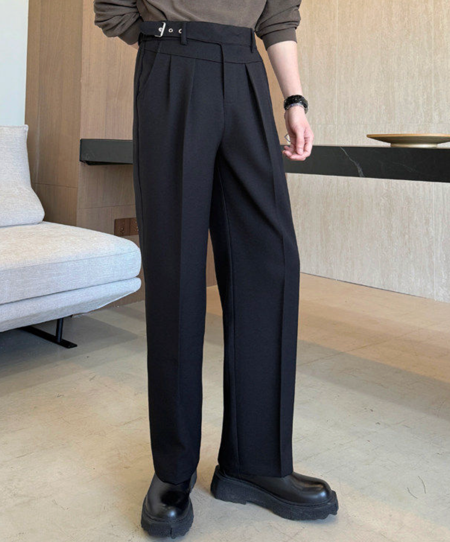 neapolitan-style slim fit slacks pants EN2776