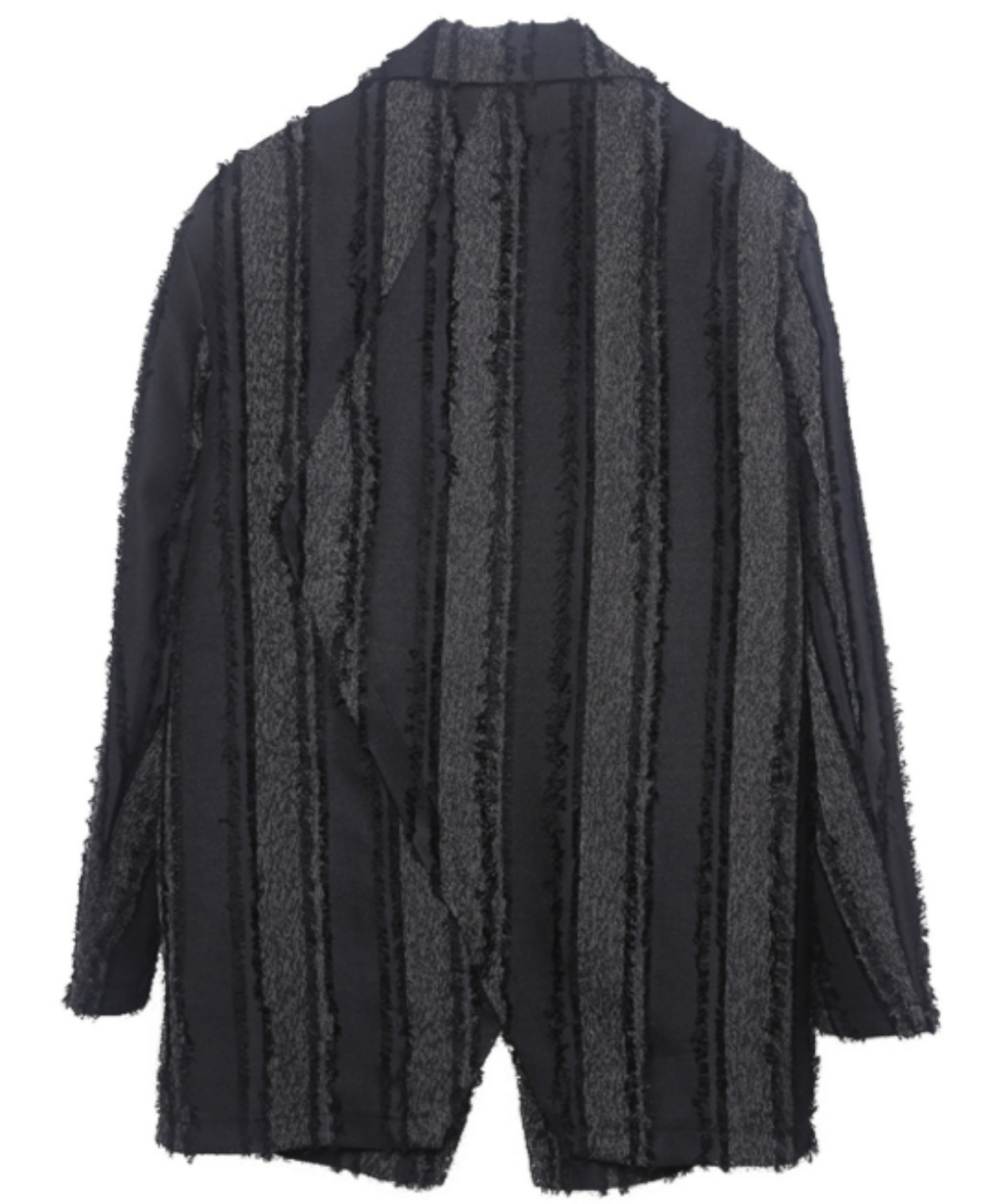 dark striped tassel trim distressed jacket EN2697