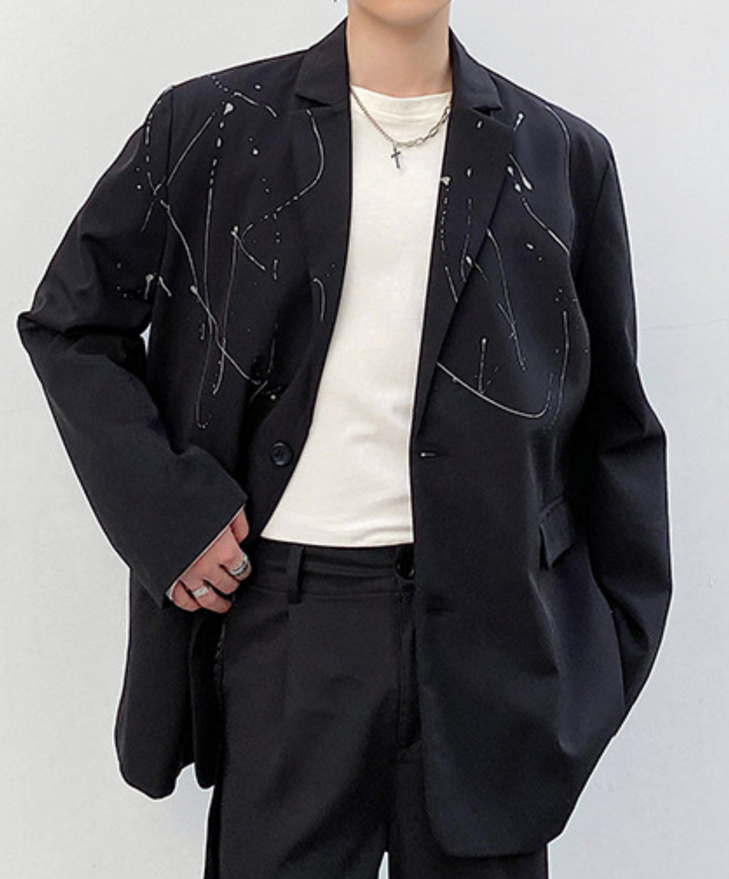 Irregular doodle design jacket EN2405