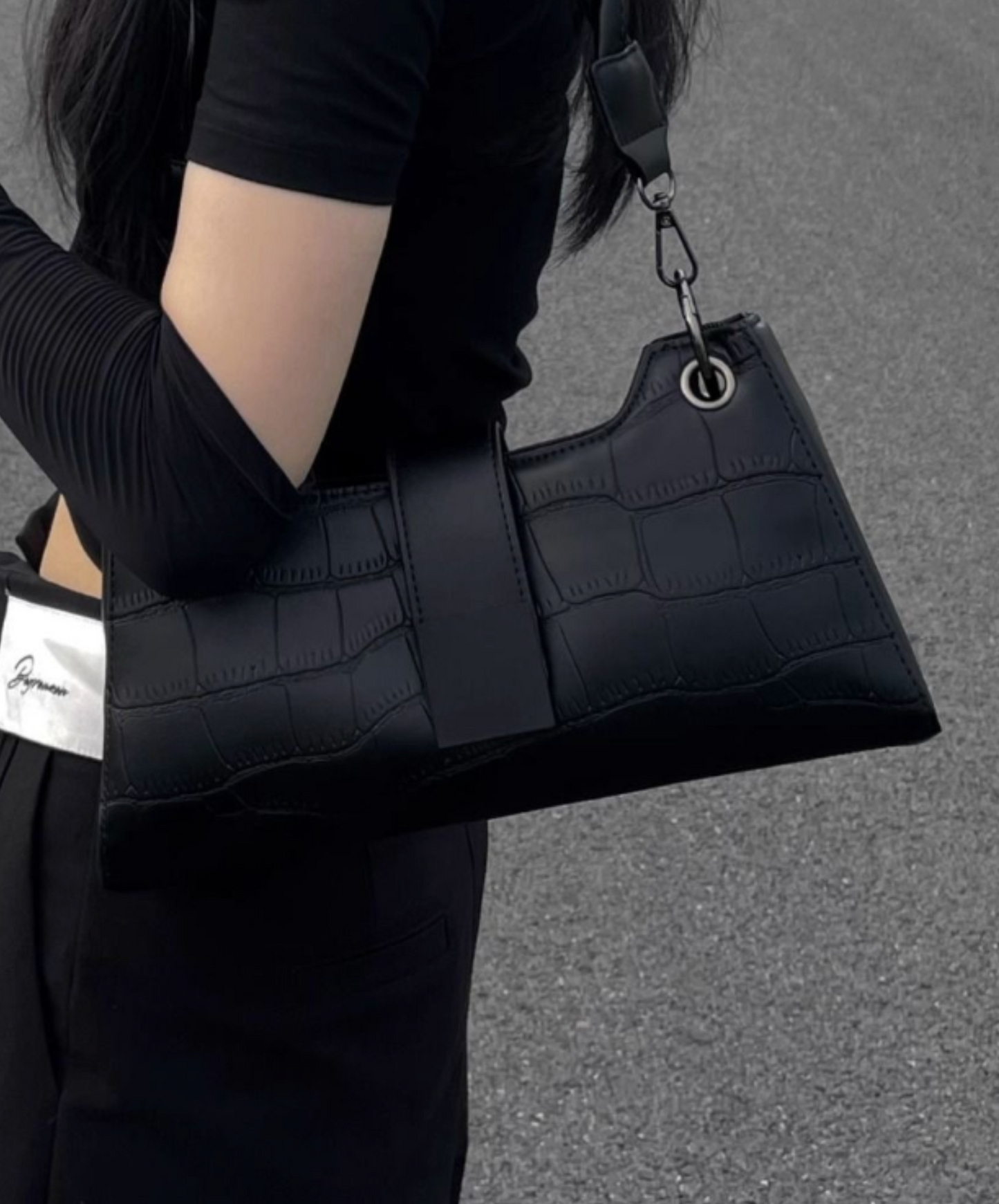 crocodile pattern trapezoid bag EN2582