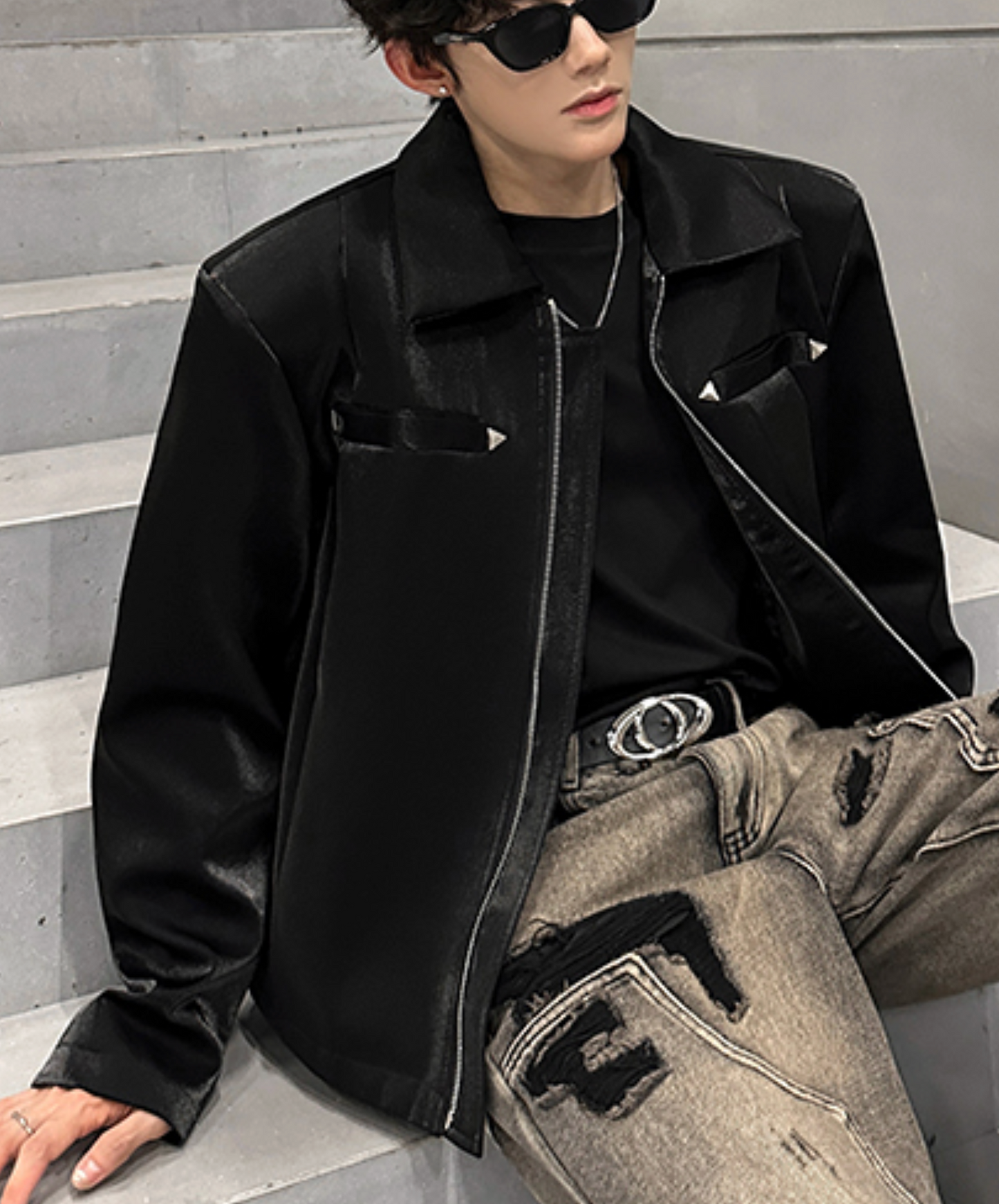 triangle charm zipper jacket EN2473