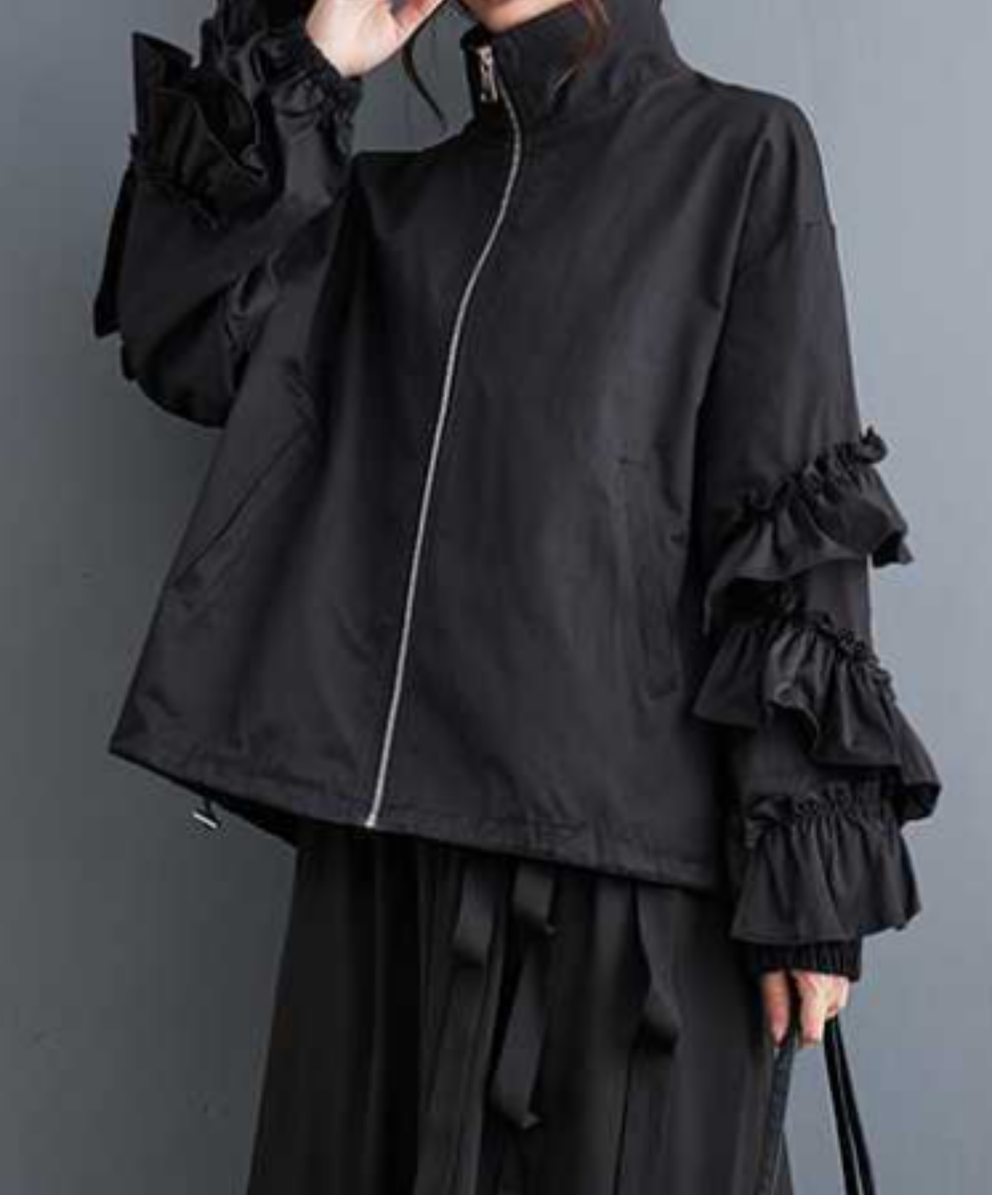 【style83】dark mode outfit set EN2584（jacket + hoodie + pants set）