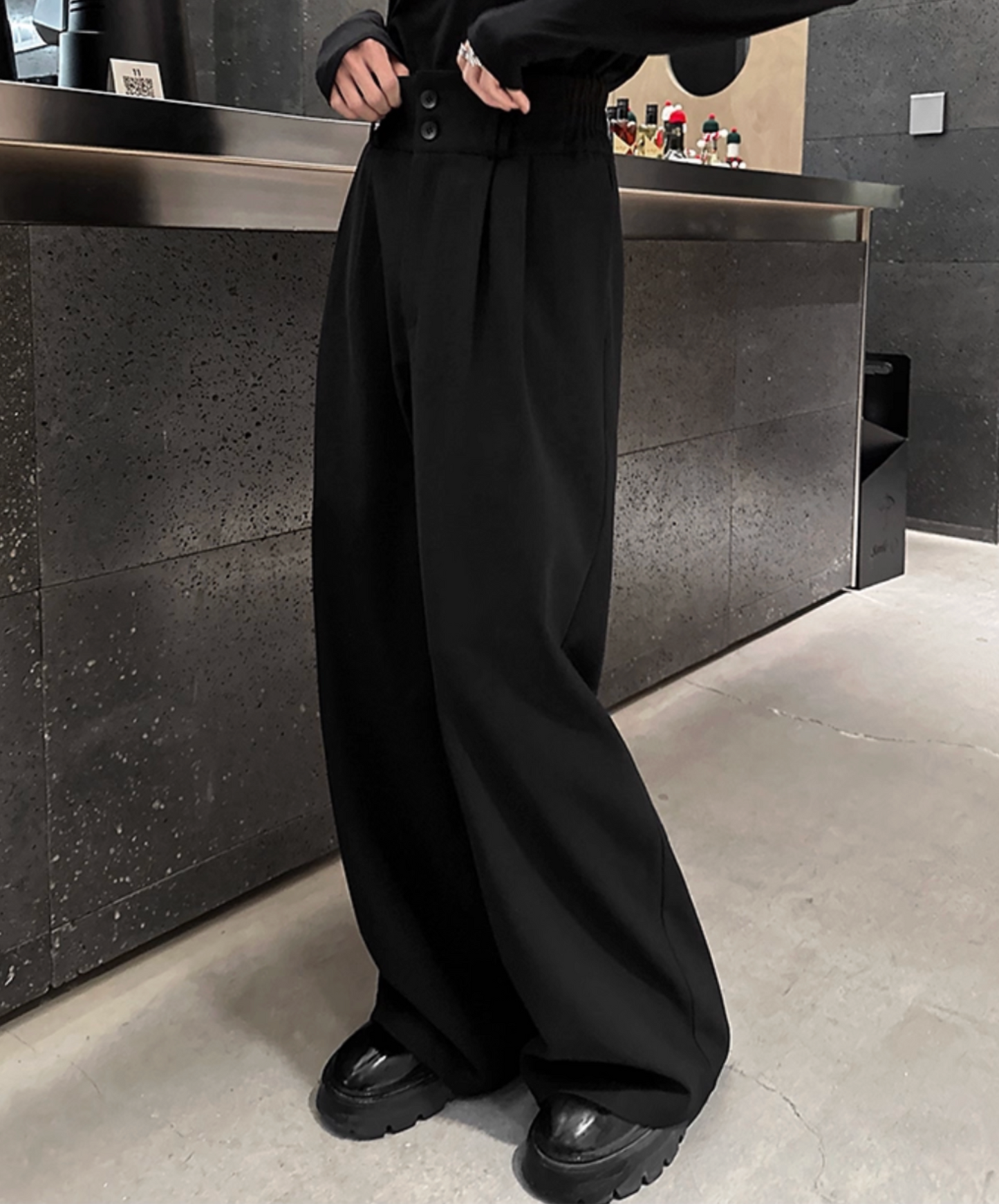 casual pleated wide pants EN2436