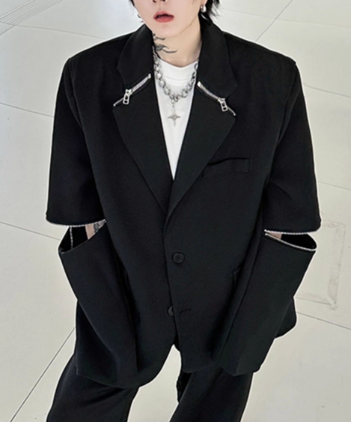 【style77】dark mode outfit set EN2533（jacket + shirt + pants set）