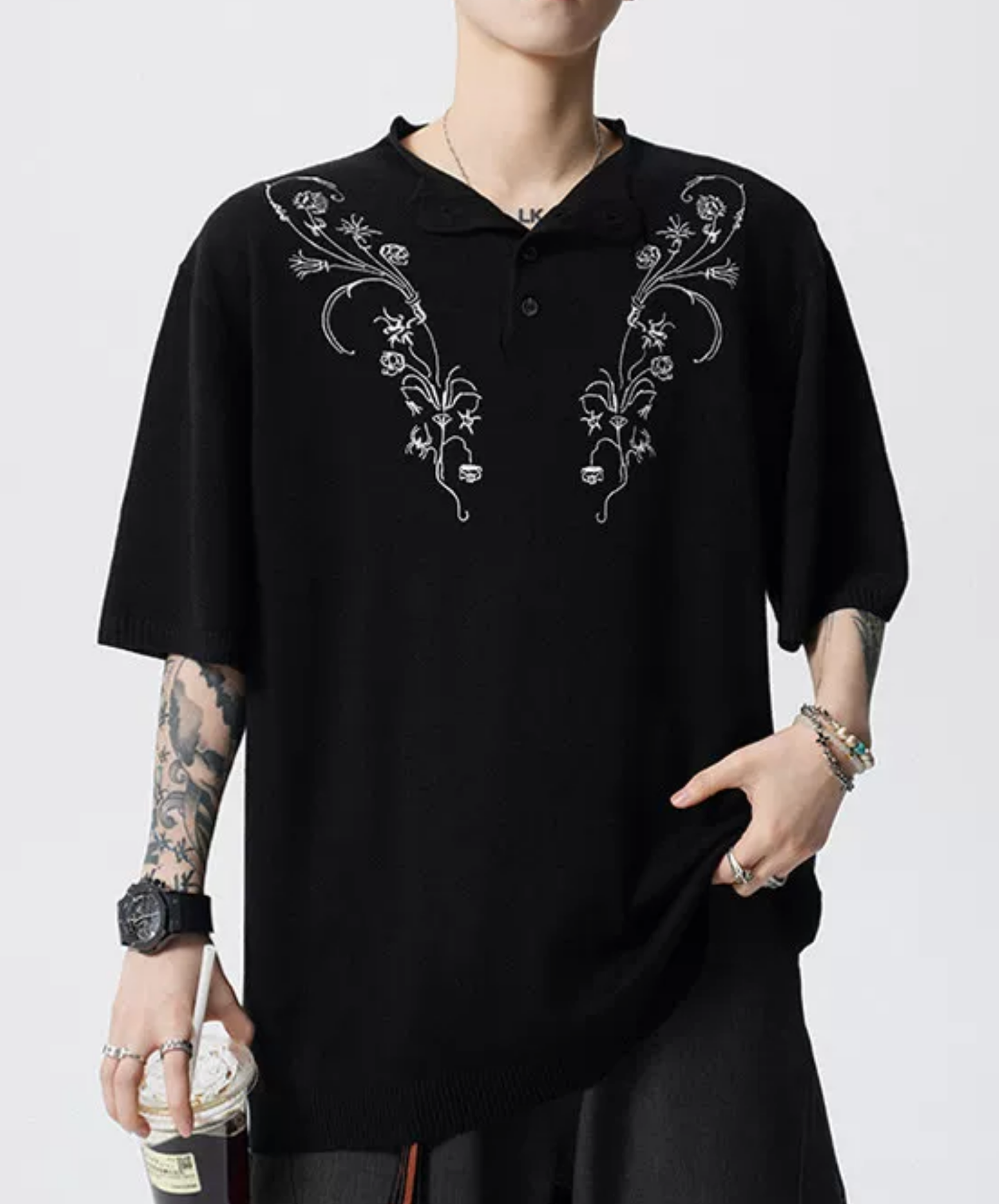floral embroidered t-shirt EN2858