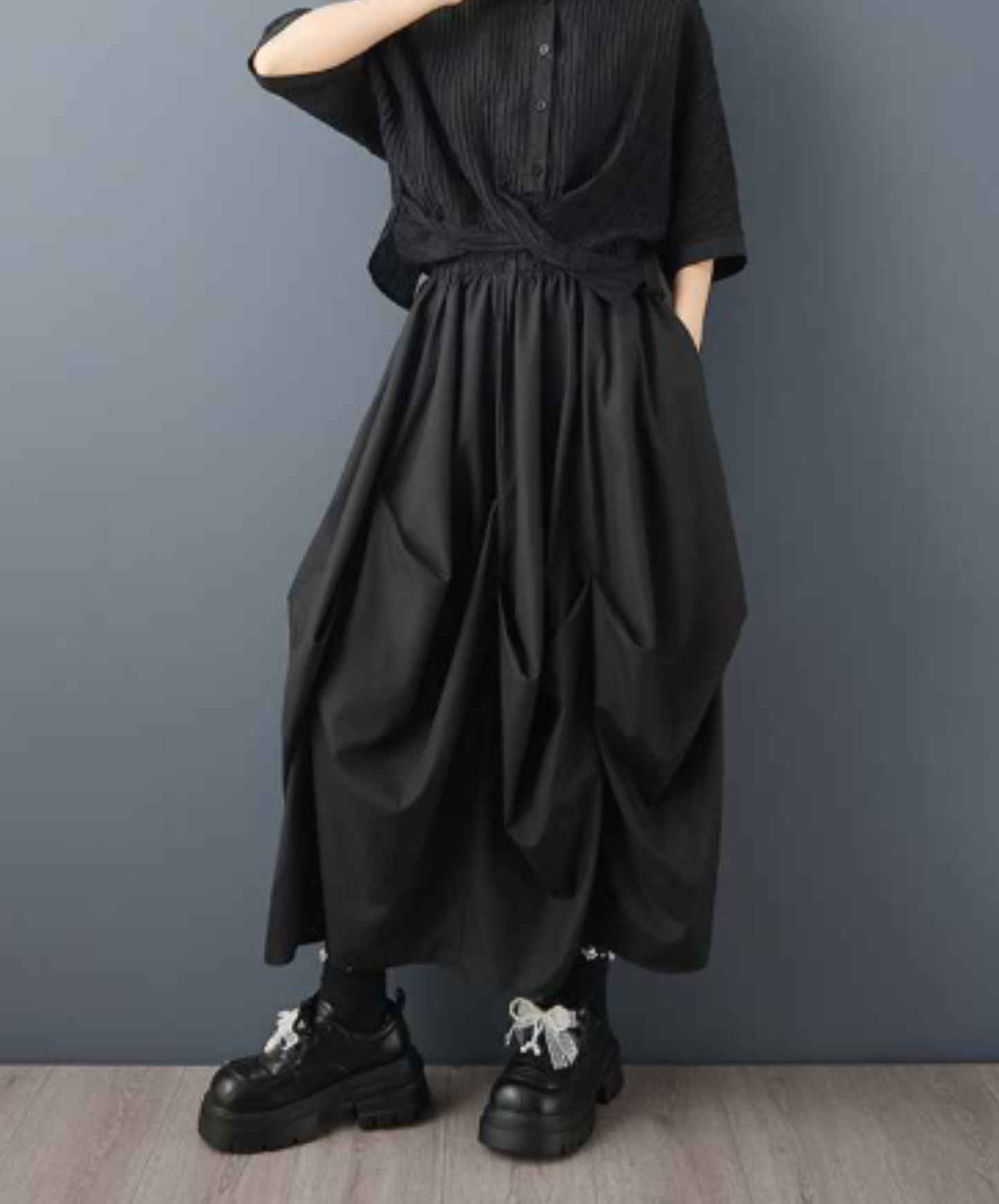 korean-style oversized patchwork wide pants EN3057