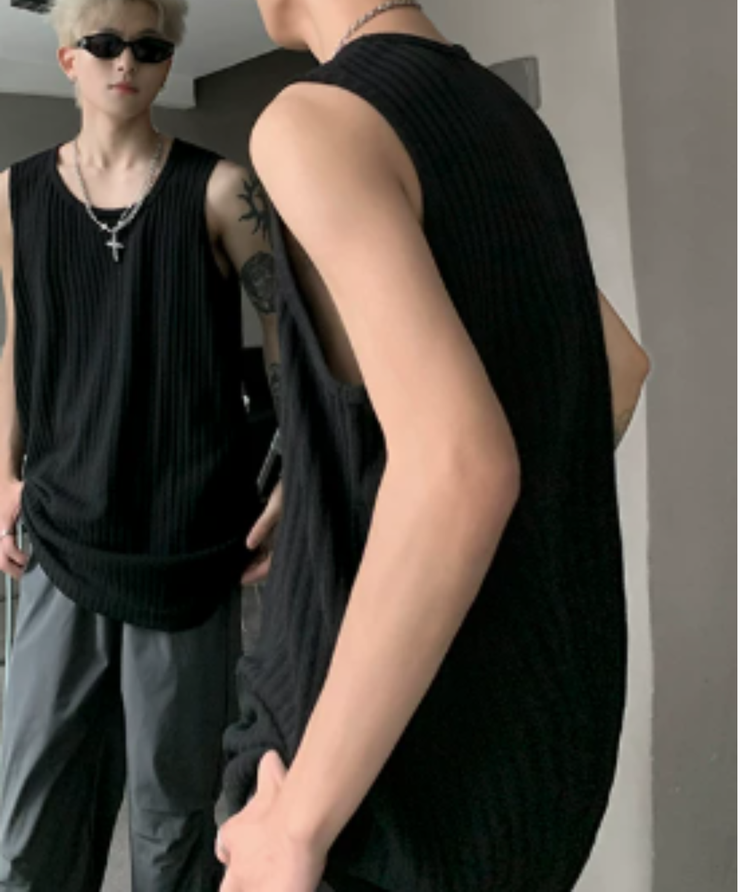 simple rib tank top EN2936