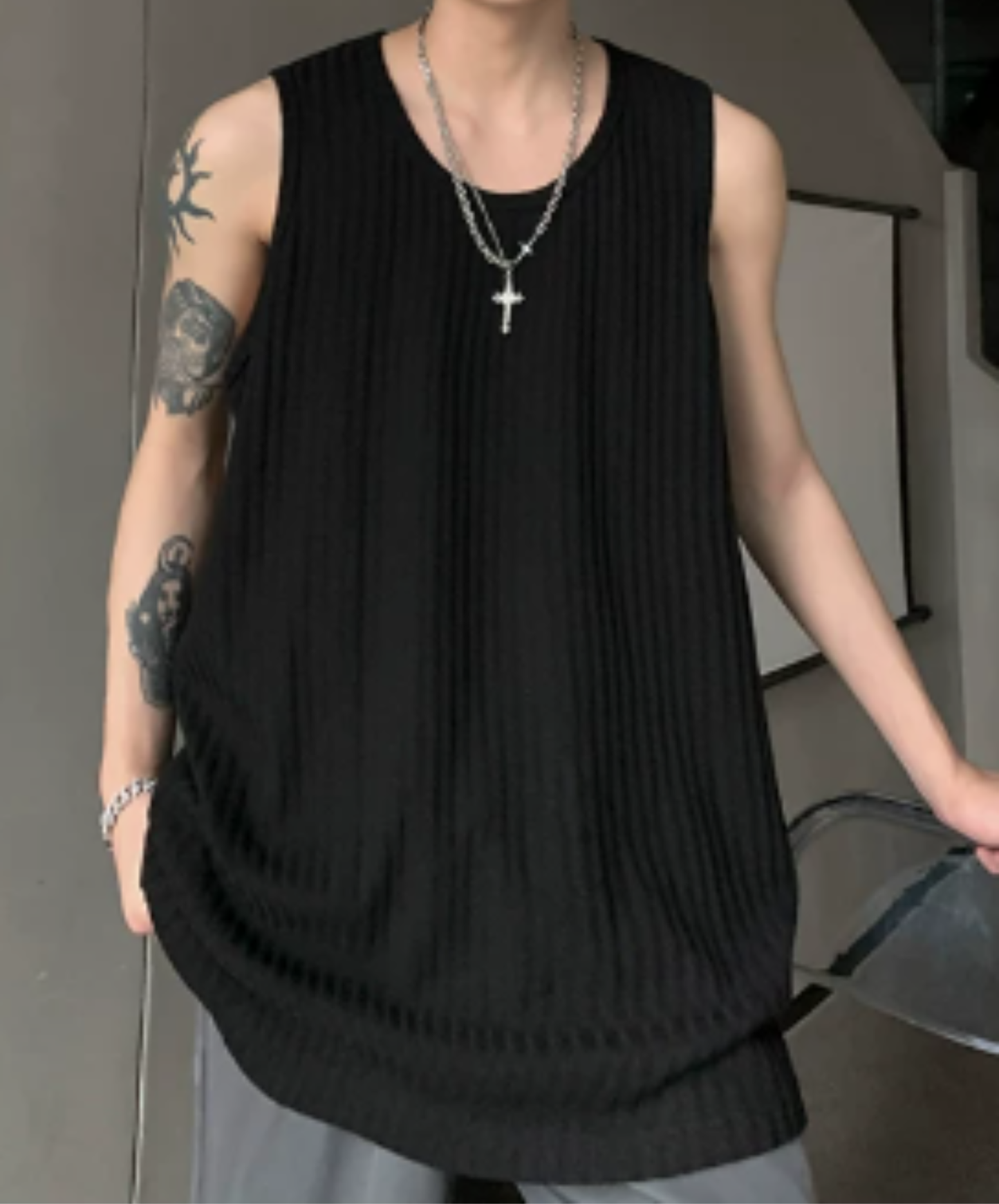 simple rib tank top EN2936