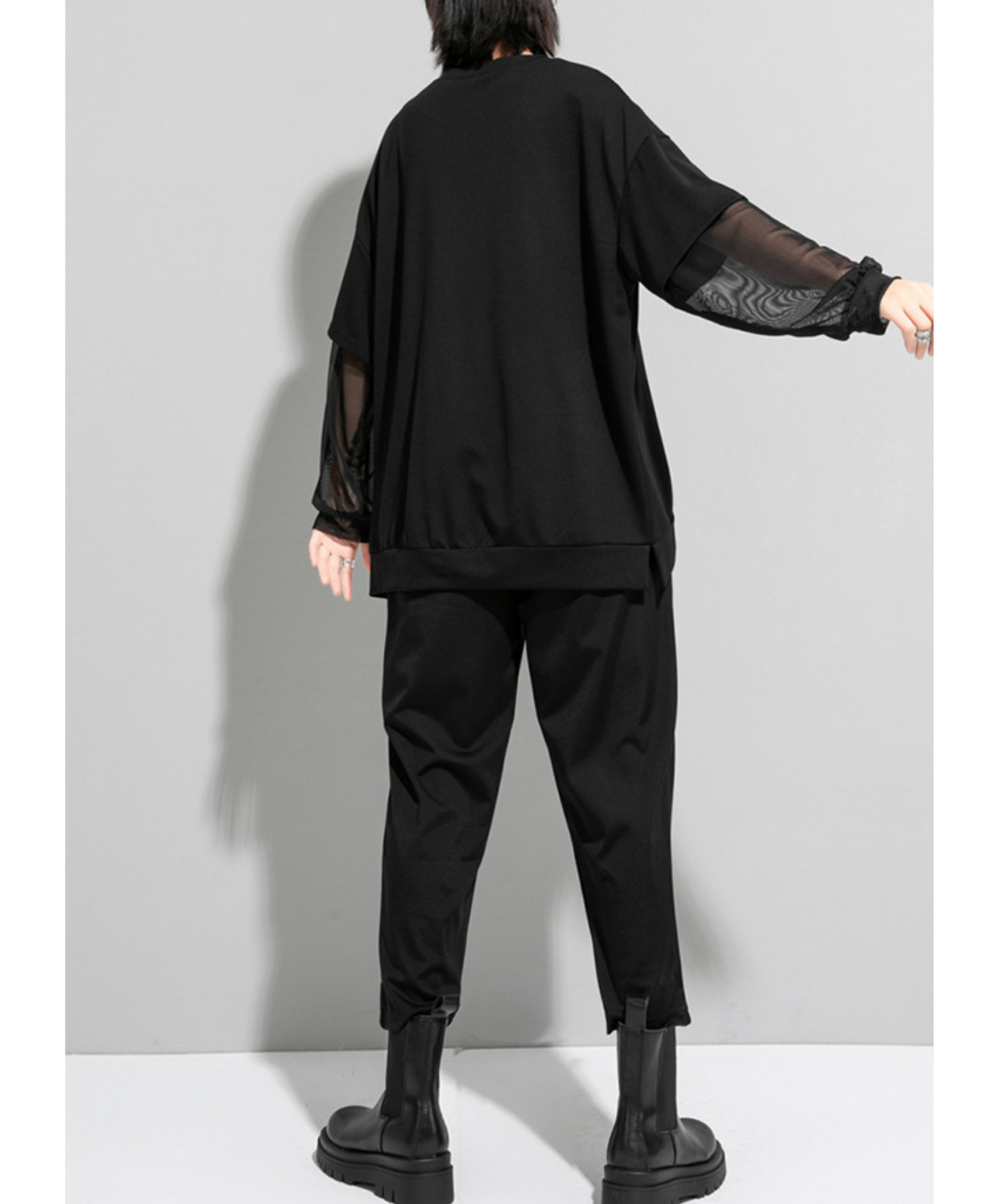 zipper line patching t-shirt EN2868