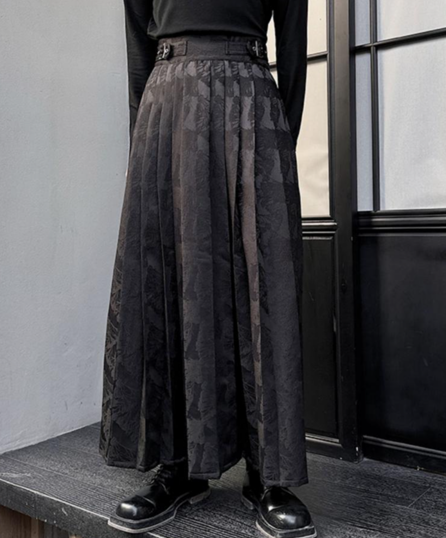 jacquard pleats with Chinese style embroidery skirt EN1532
