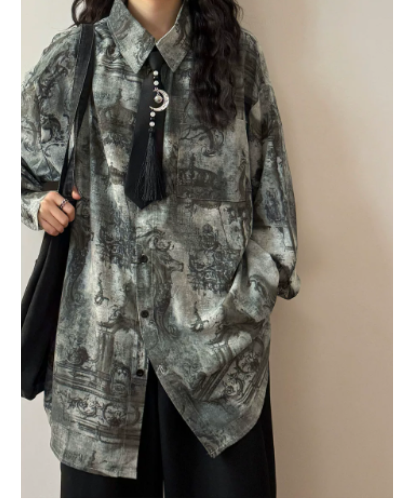 dark retro pattern shirt EN3014