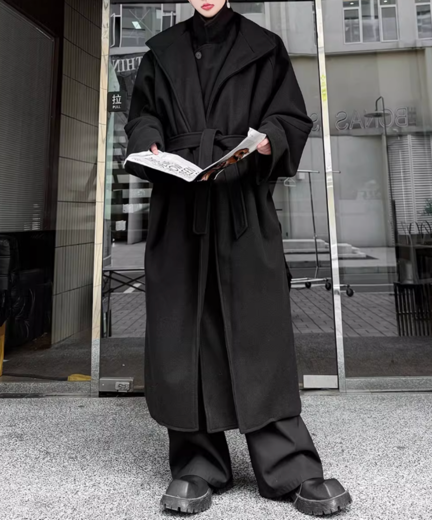 fake two-piece mid-length coat EN2562