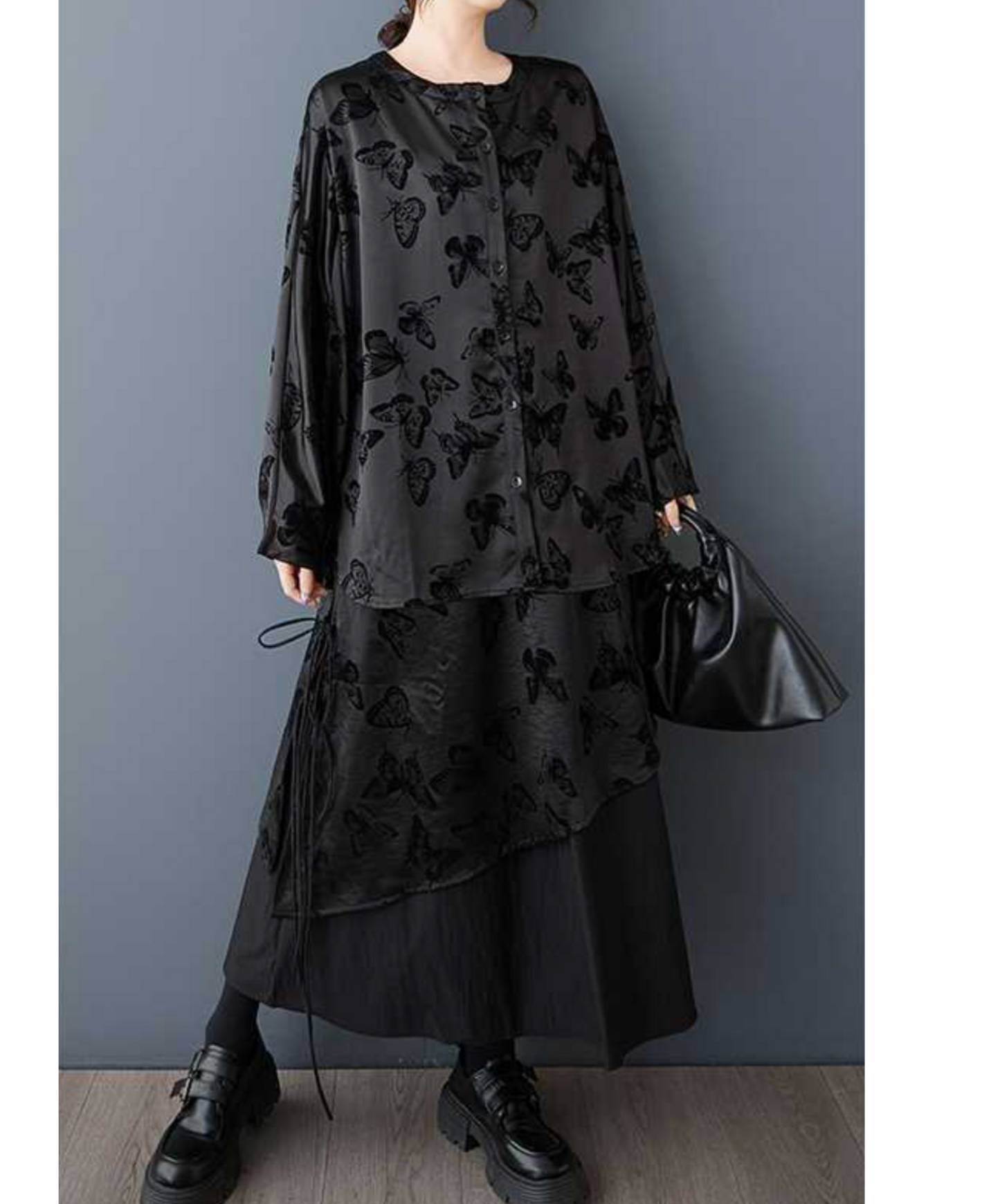dark butterfly print shirt EN2269