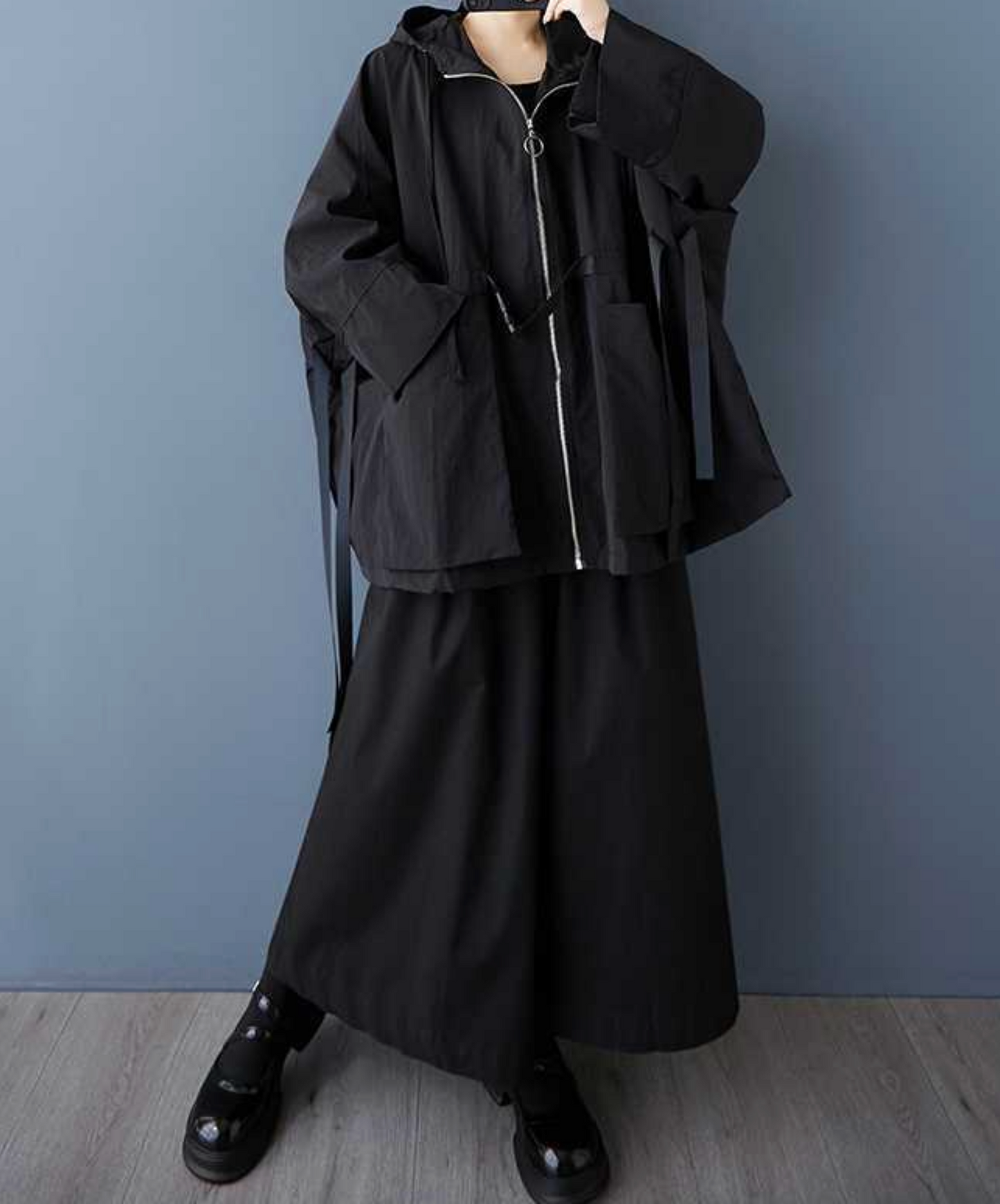 dark oversized waistband hoodie EN2451