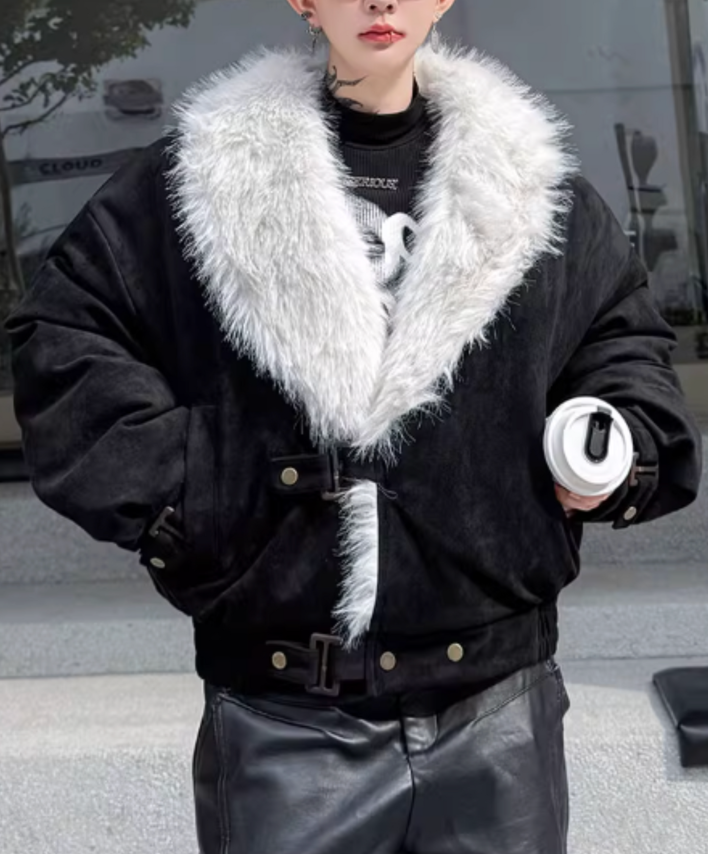 fleece-lined faux fur jacket EN2586