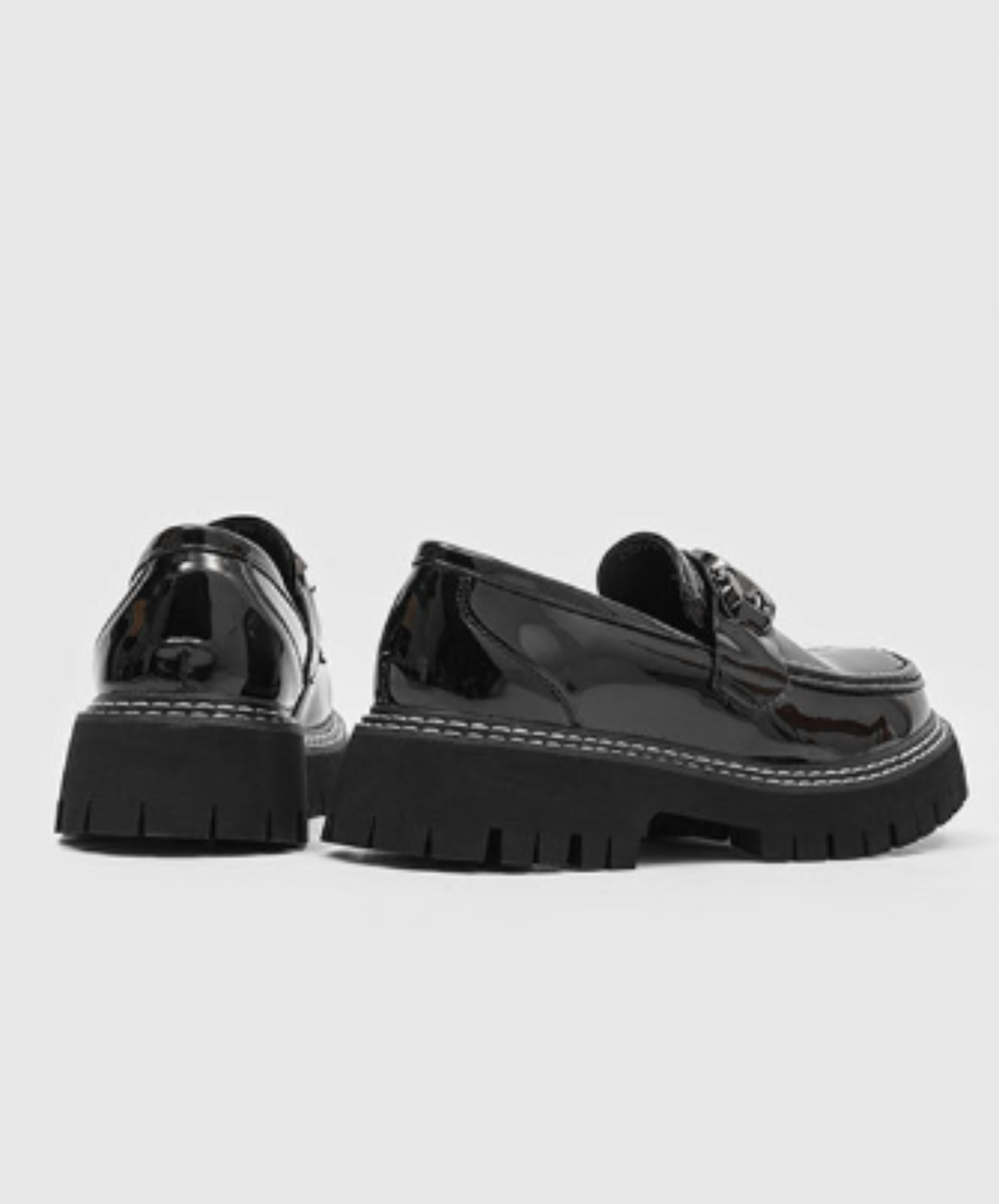 chunky chain enamel finish shoes EN3028