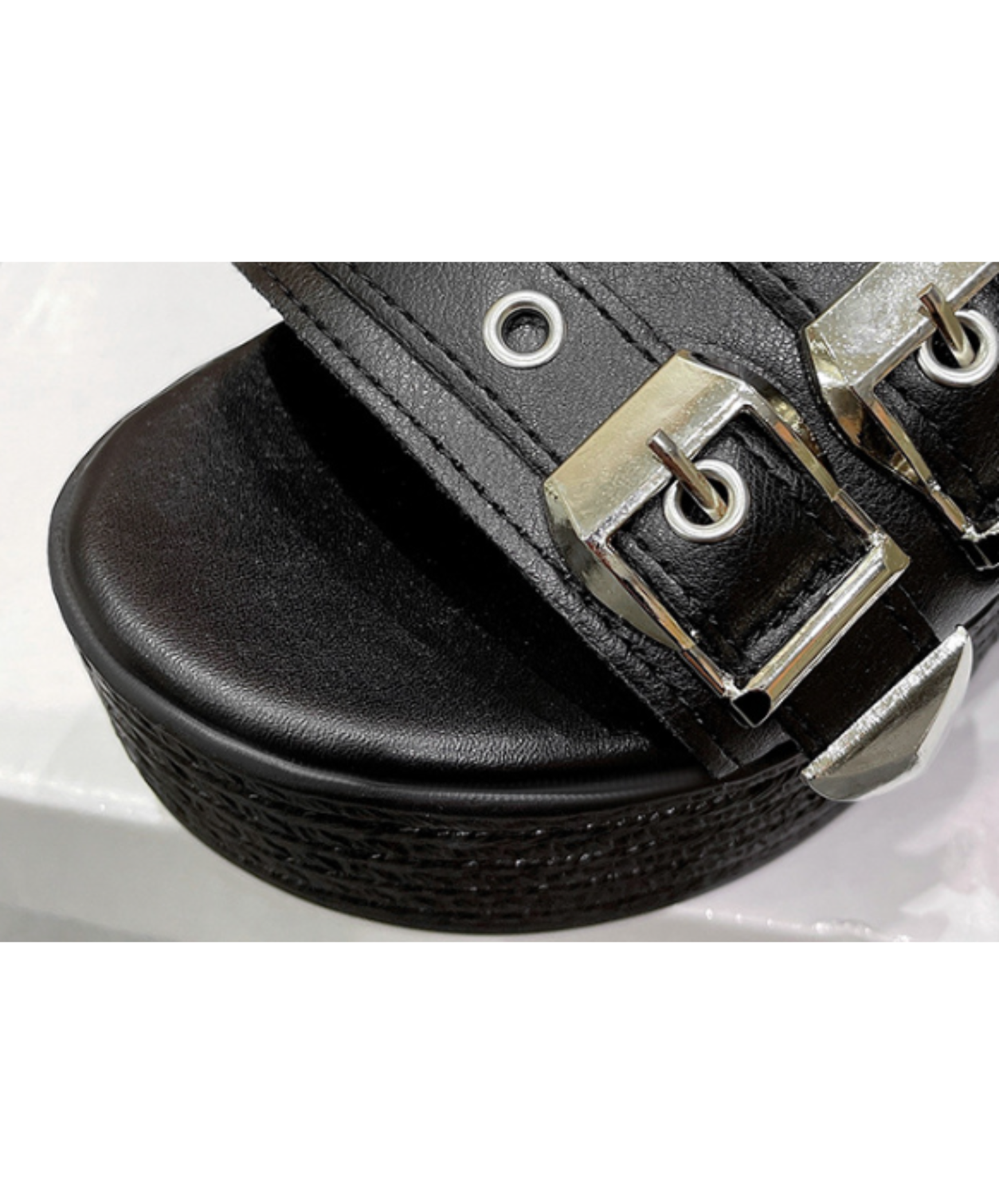 wide belt wedge heels sandals EN2882