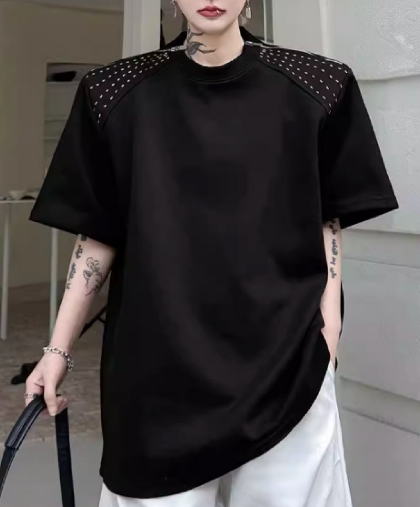 zippered sleeves t-shirt EN2825