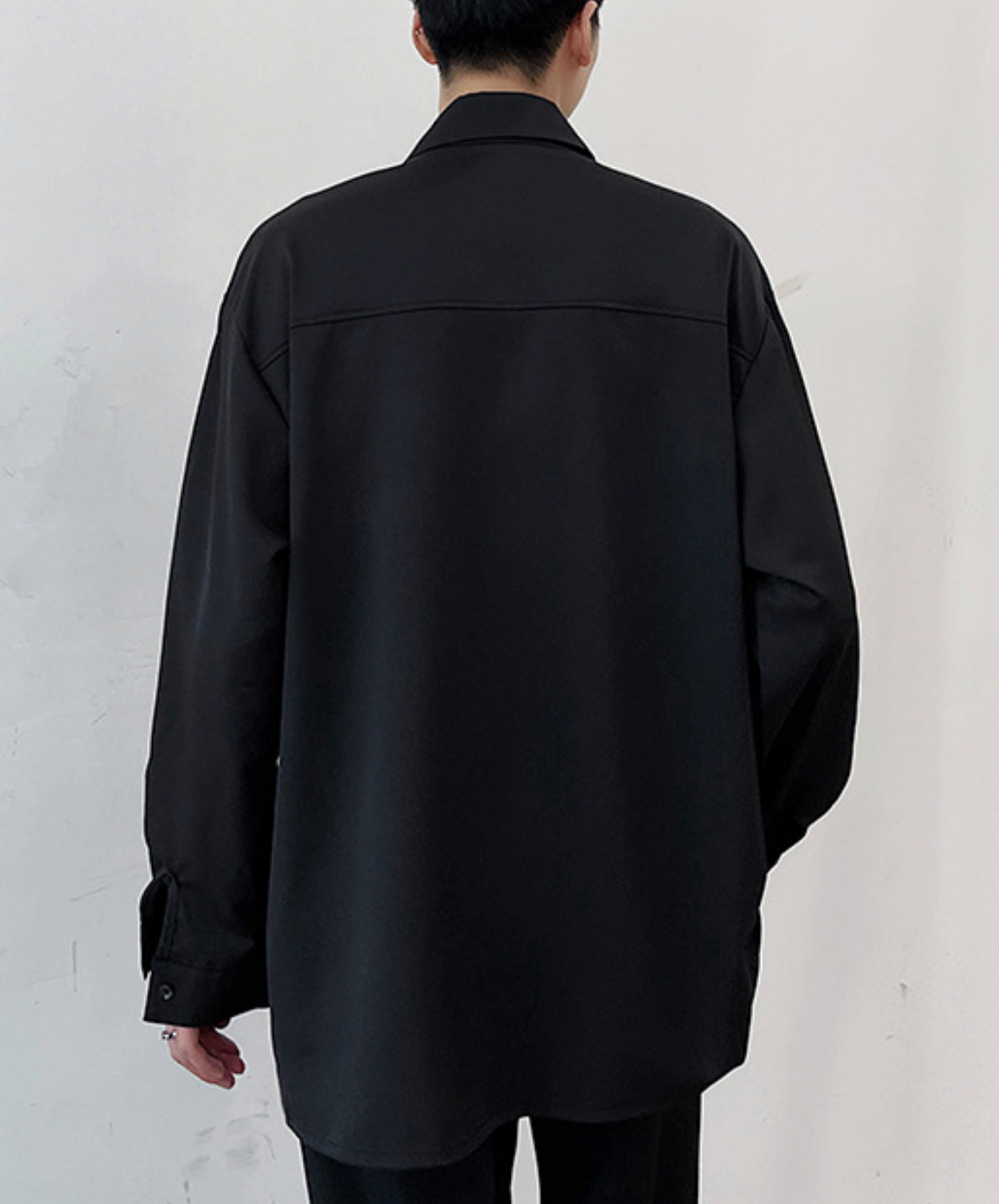 dark metal pin decorative slit shirt EN2783