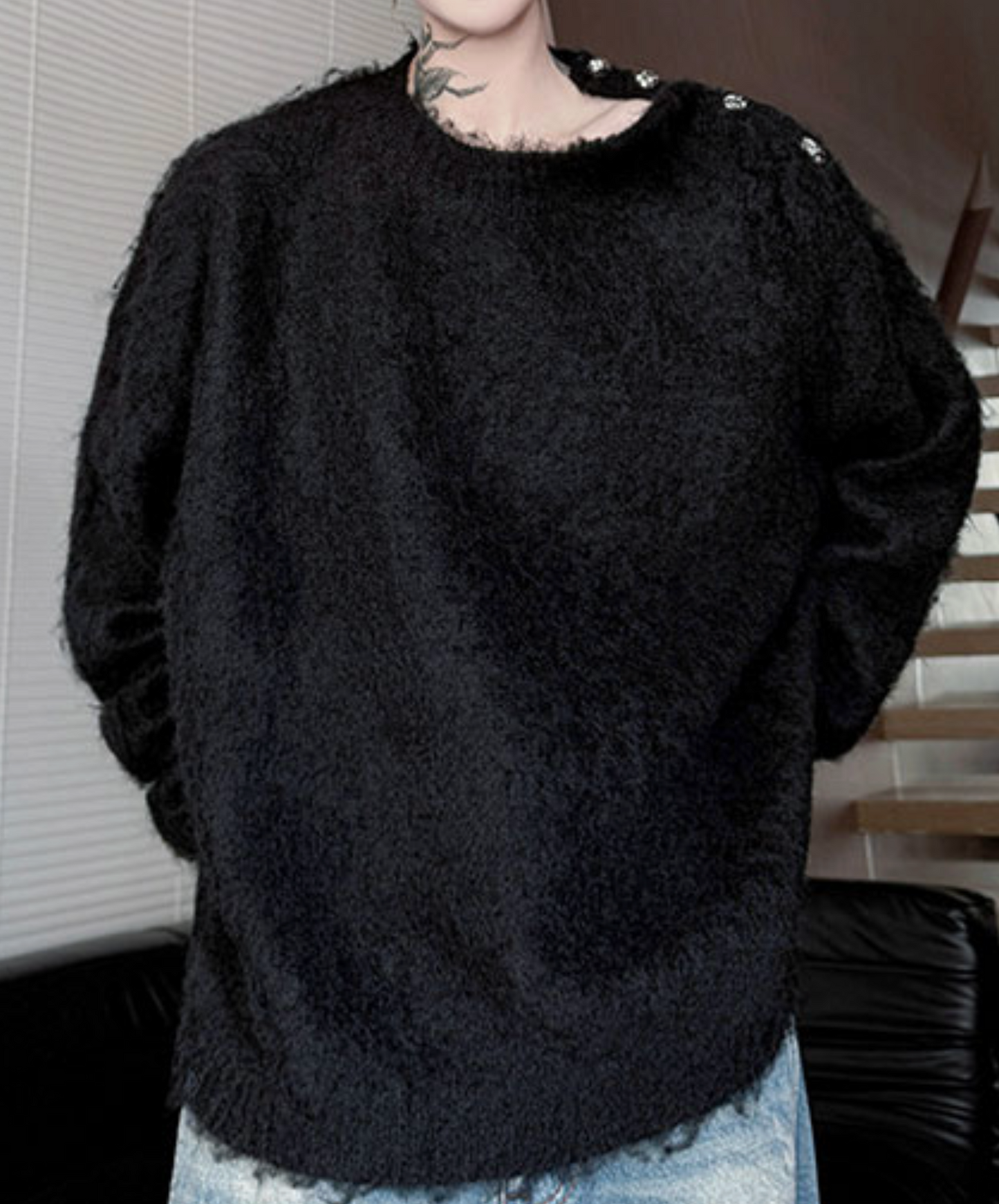 brushed knit pullover sweater EN2458