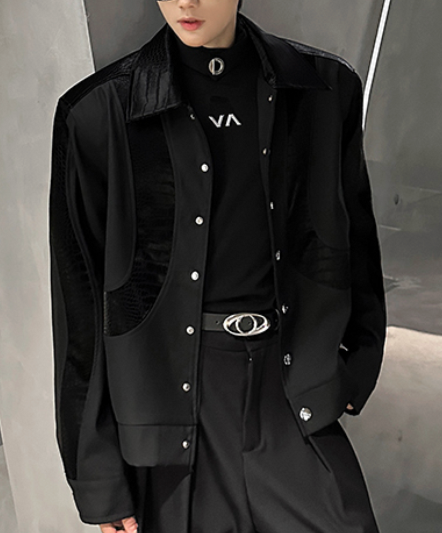 retro pu snakeskin pattern jacket EN2494