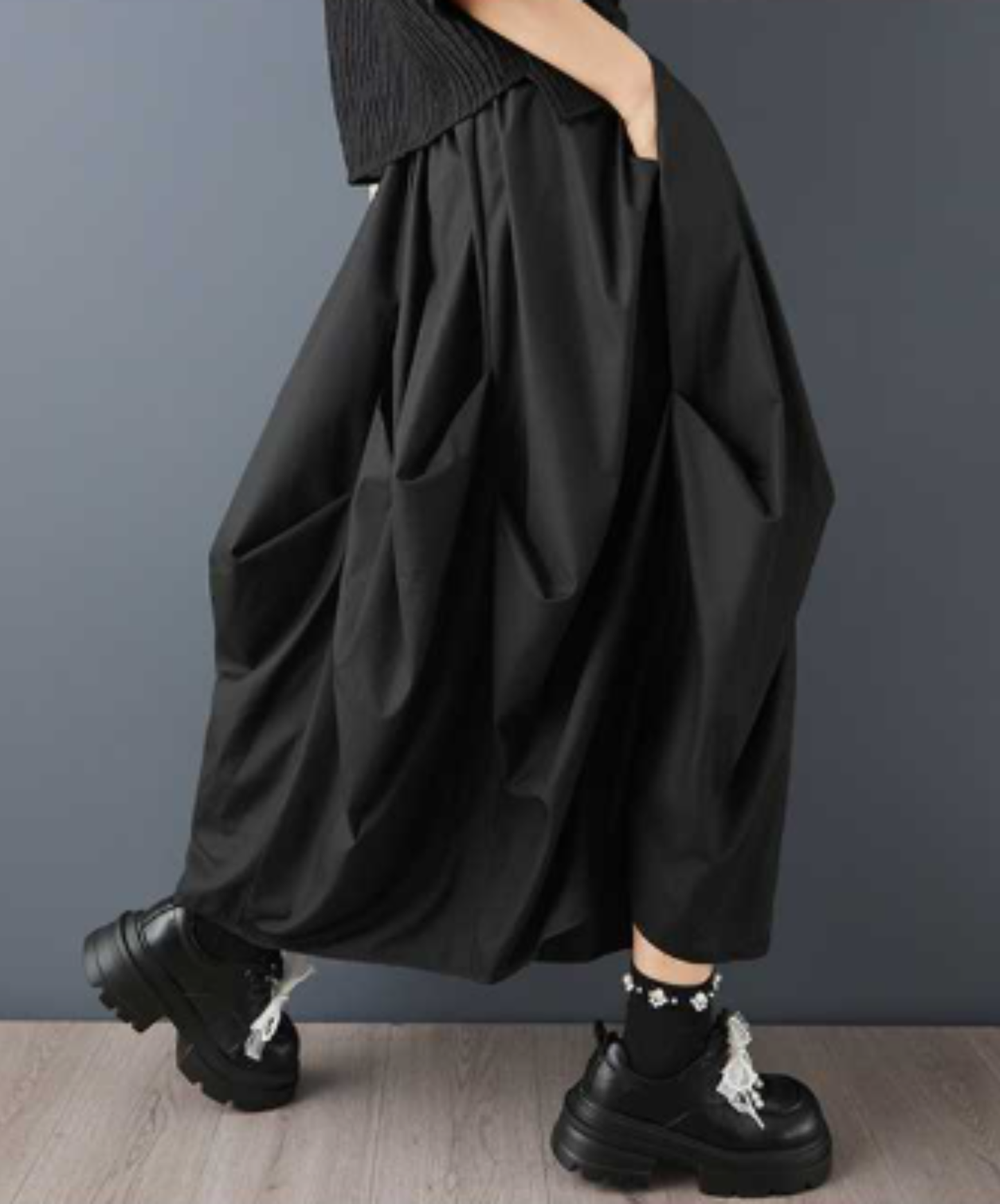 korean-style oversized patchwork wide pants EN3057