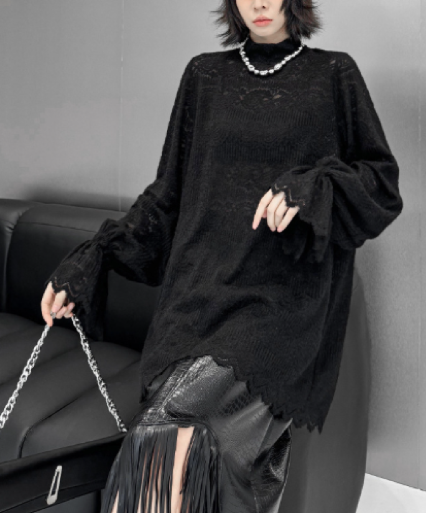 french retro style with lace sleeves t-shirt EN3130