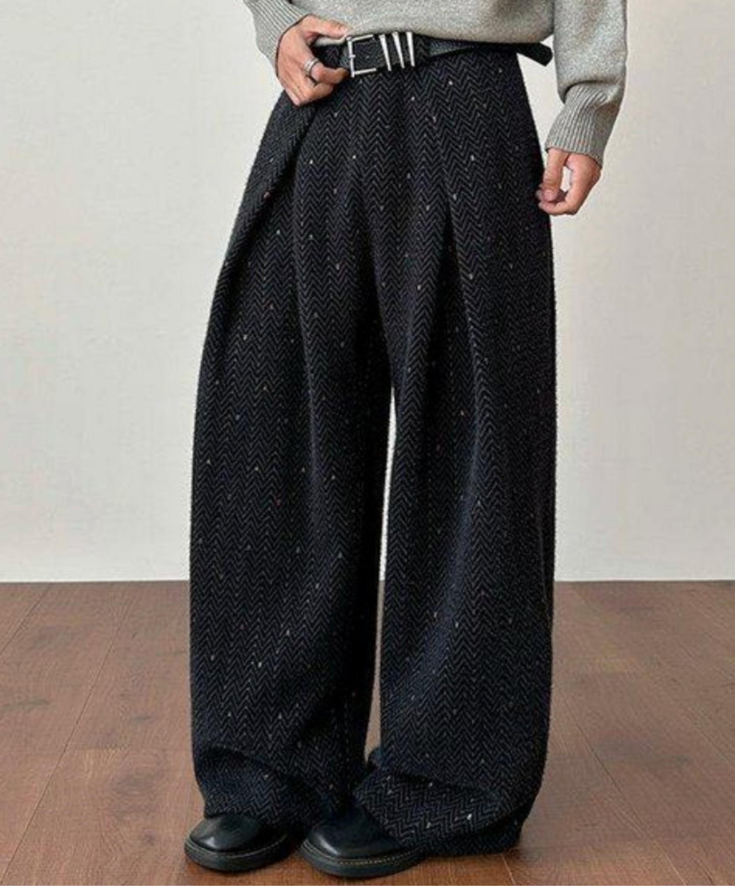 embroidery stripes wide pants EN2650