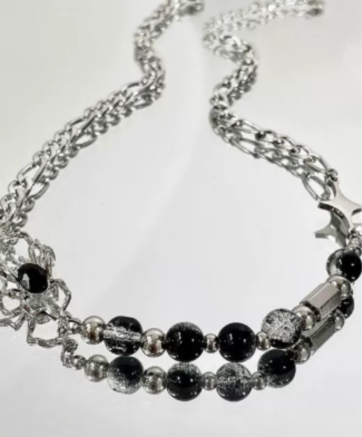 spider-motif combination chain necklace EN3194