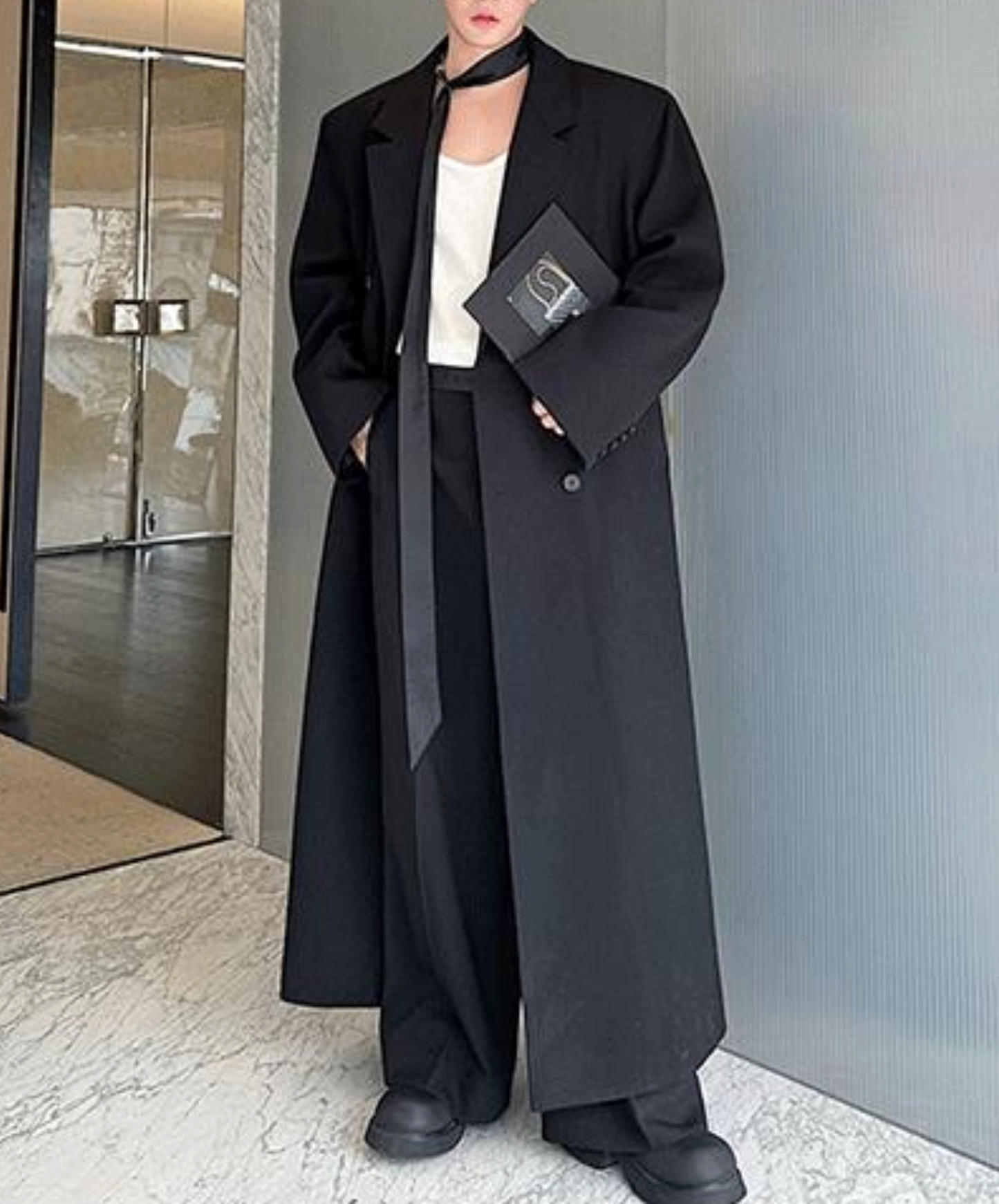 thick double-breasted long coat EN2509