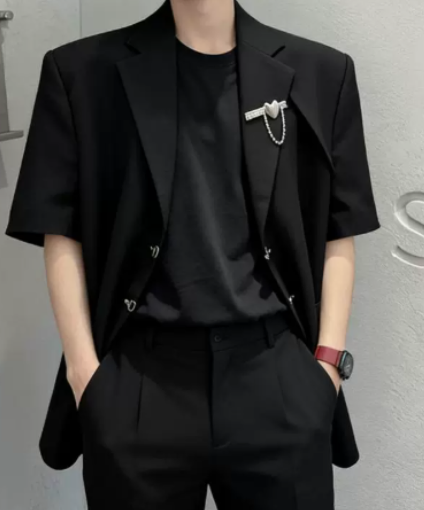 【style101】dark mode outfit set EN2995（jacket + pants set）