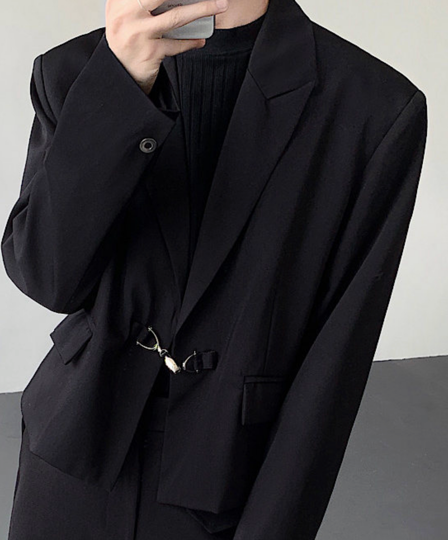 silver buckle loose jacket EN2472